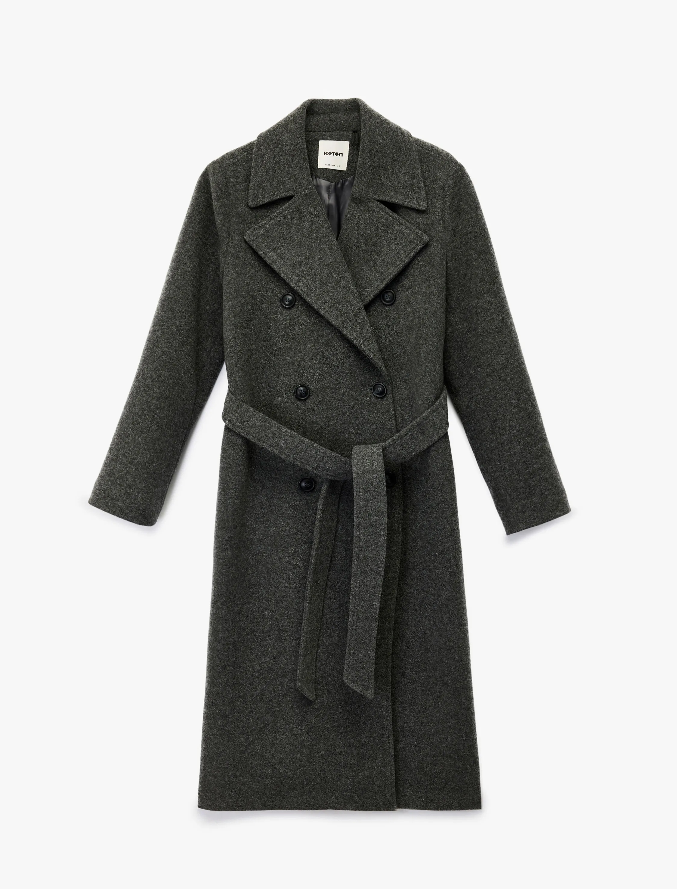   Trenç Kaban Uzun Kollu Cepli Kruvaze Kemerli