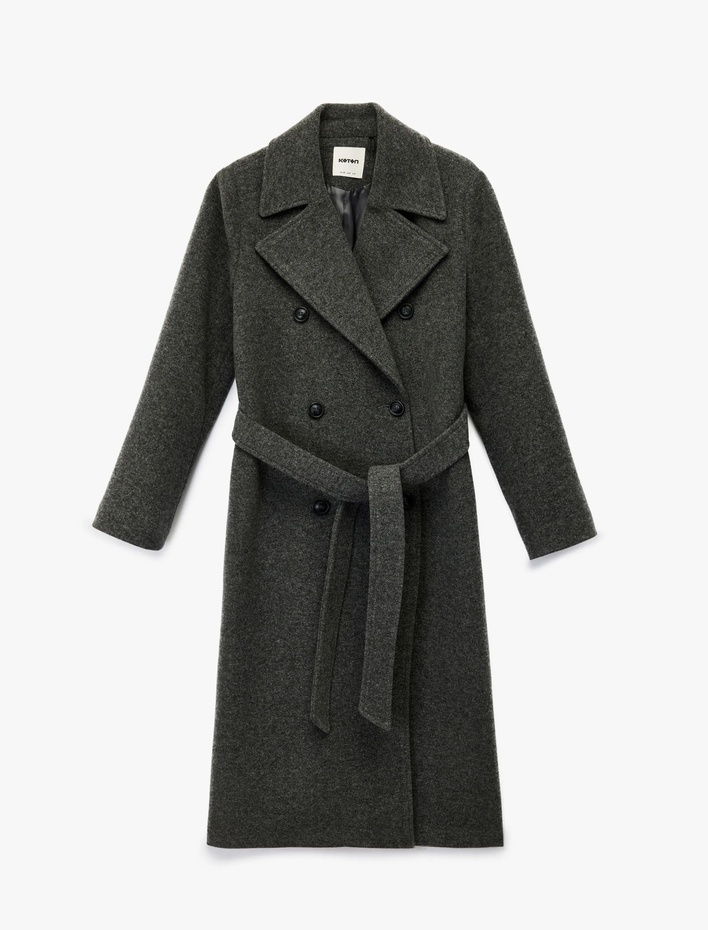  Trenç Kaban Uzun Kollu Cepli Kruvaze Kemerli