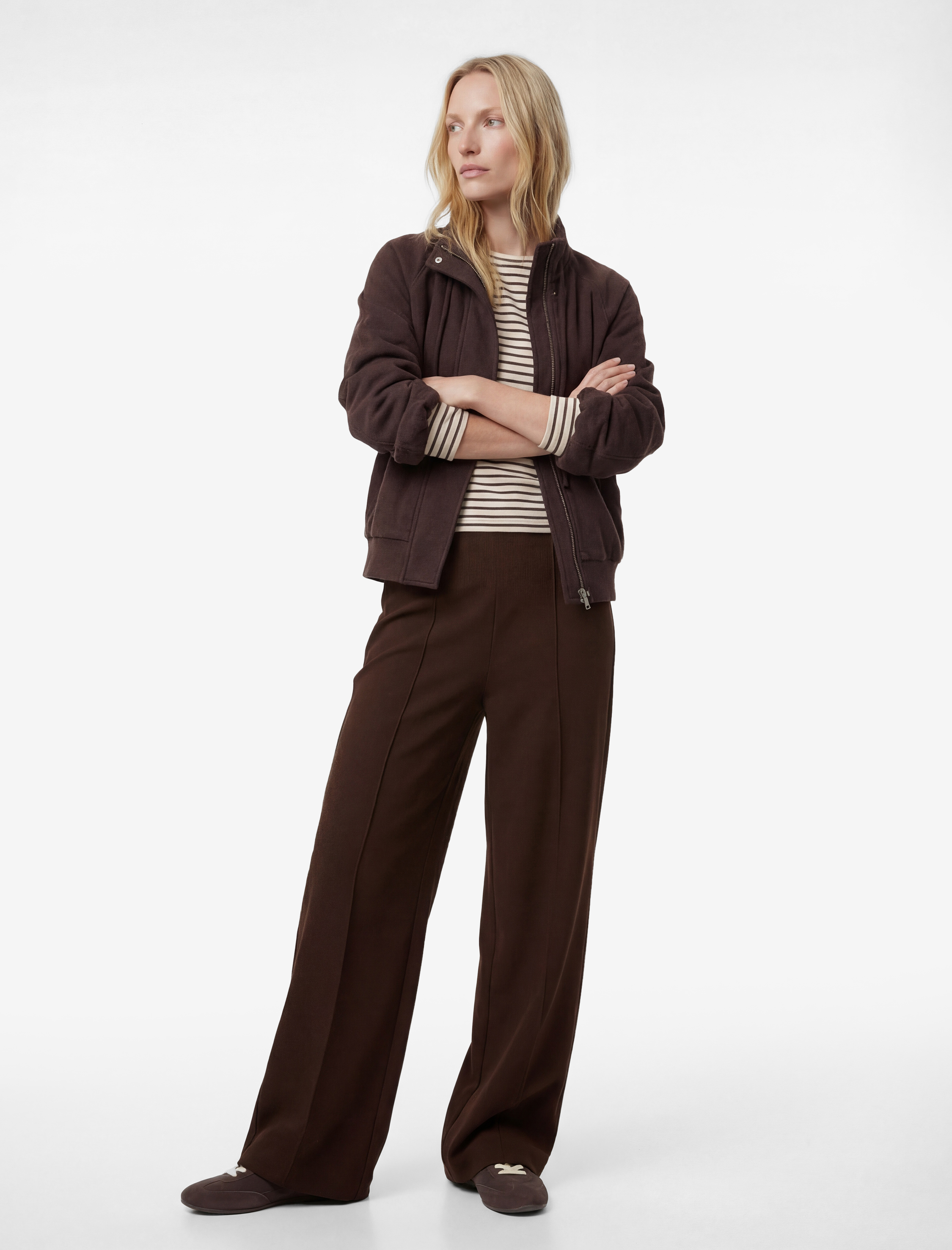   Koton X Şahika Ercümen - Nervür Detaylı Uzun Bol Paça Pantolon