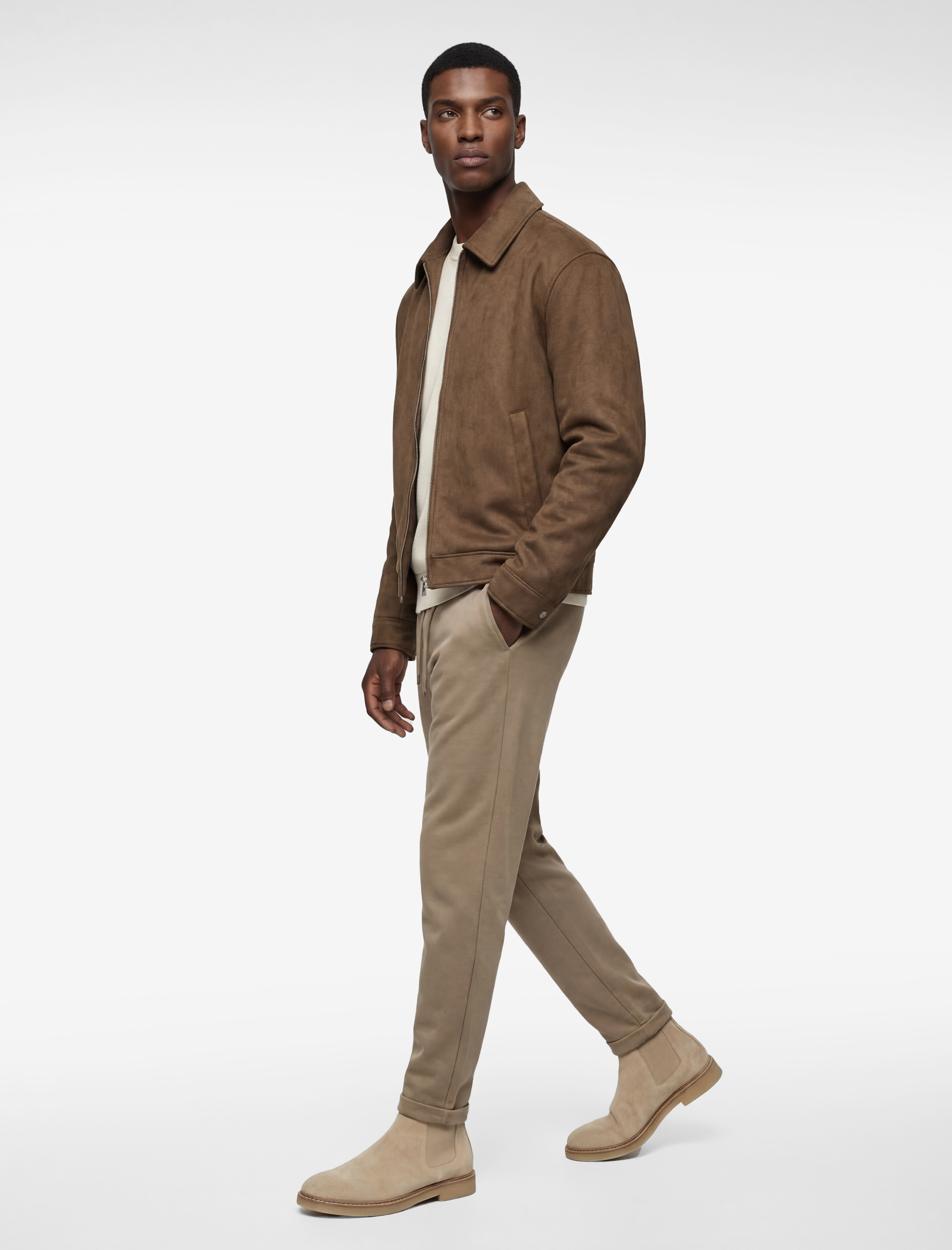   Beli Bağcıklı Düğmeli Pike Kumaş Cep Detaylı Duble Paça Slim Fit Pantolon