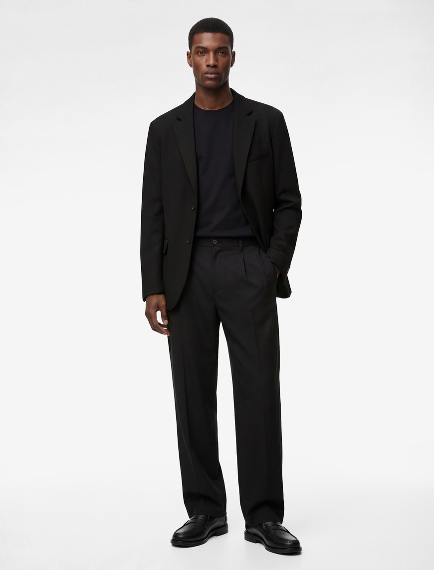 Koton Erkek Uzun Kollu Kapaklı Cepli Düğmeli Slim Fit Mono Yaka Blazer Ceket
