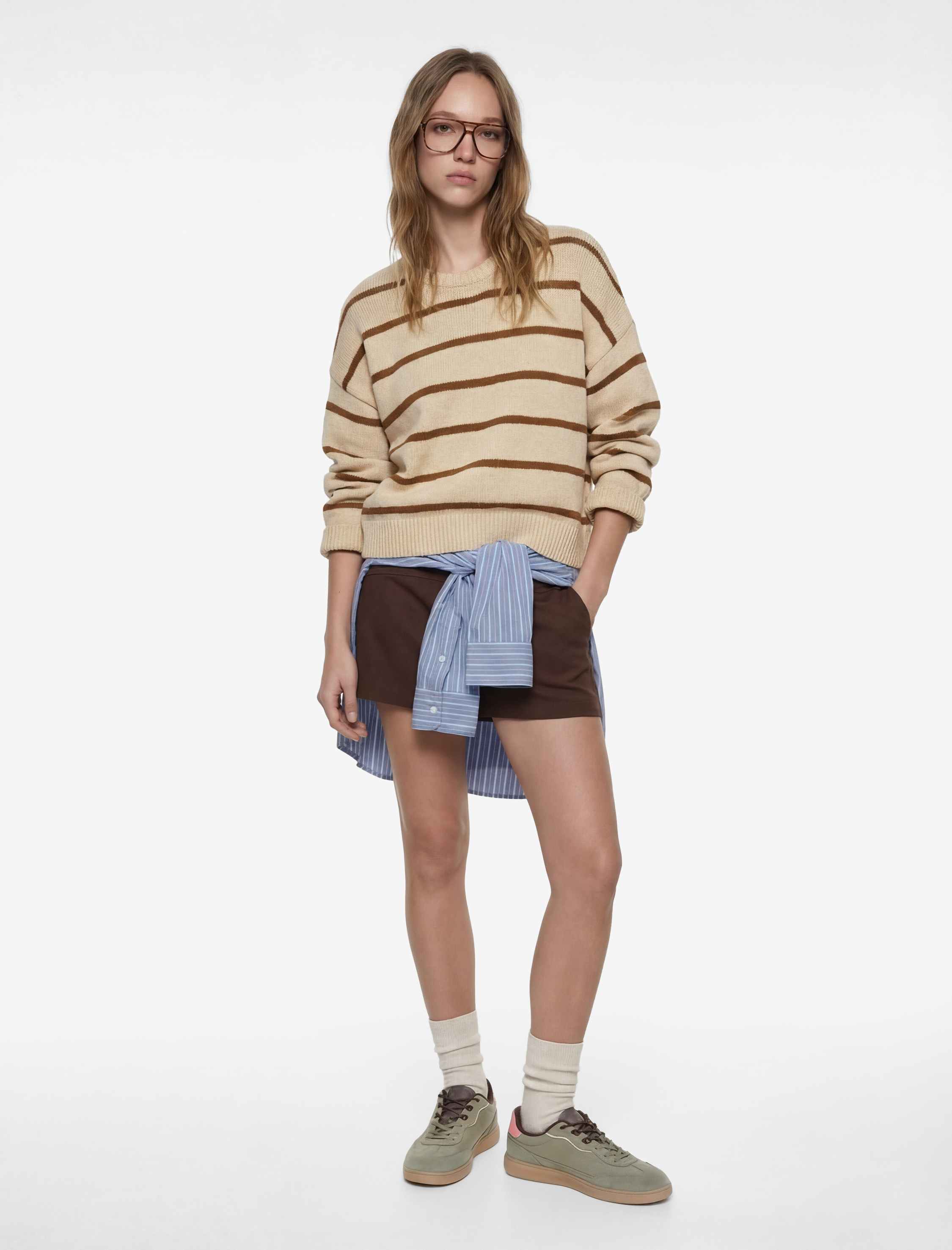   Koyun Yünü Karışımlı Uzun Kollu Bisiklet Yaka Triko Kazak