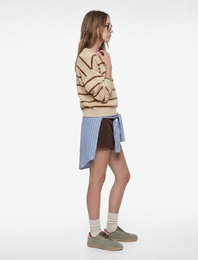 Koyun Yünü Karışımlı Uzun Kollu Bisiklet Yaka Triko Kazak