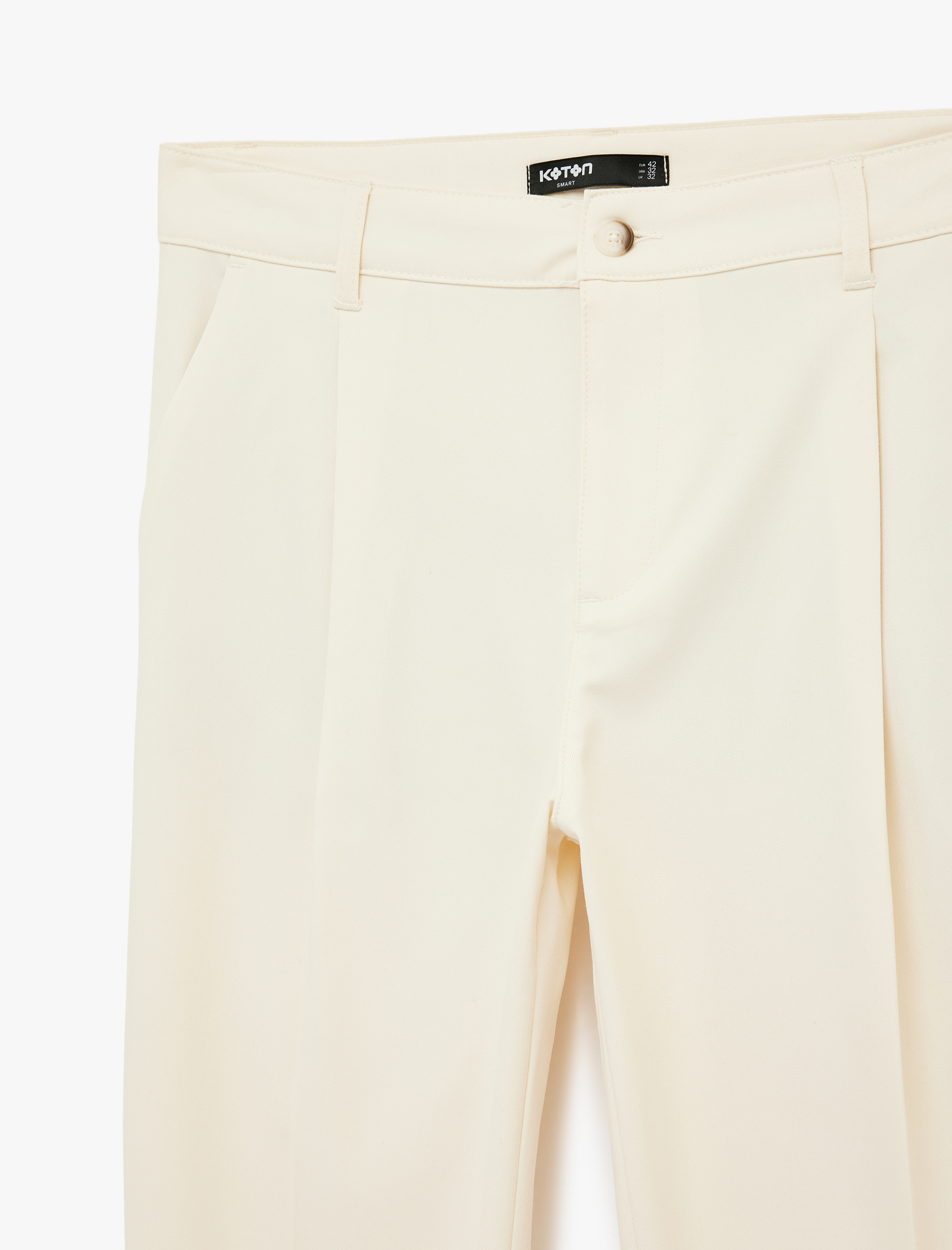   Rahat Kalıp Cepli Viskon Karışımlı Pileli Kumaş Pantolon