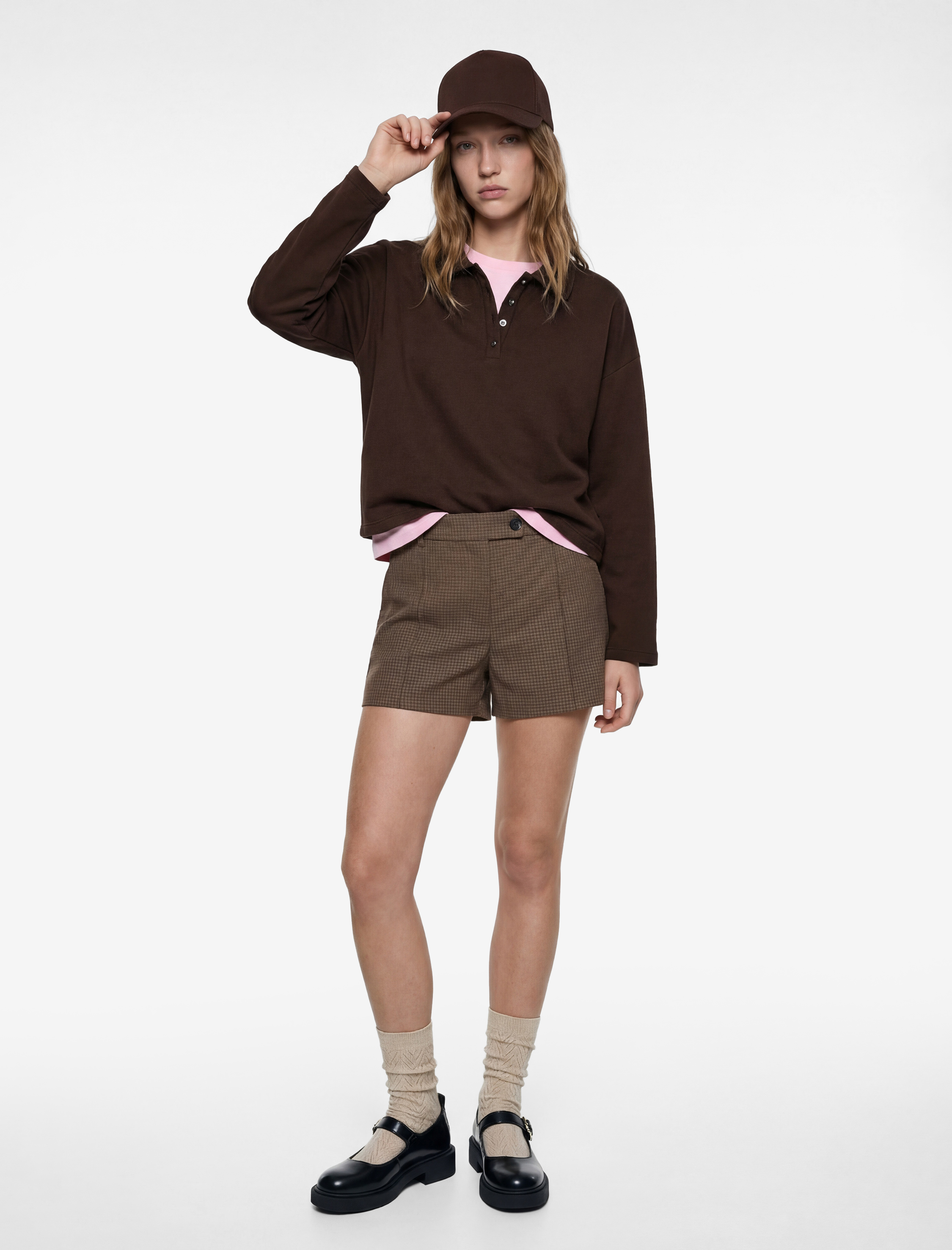   Rahat Kalıp Uzun Kollu Düğmeli Polo Yaka Tişört