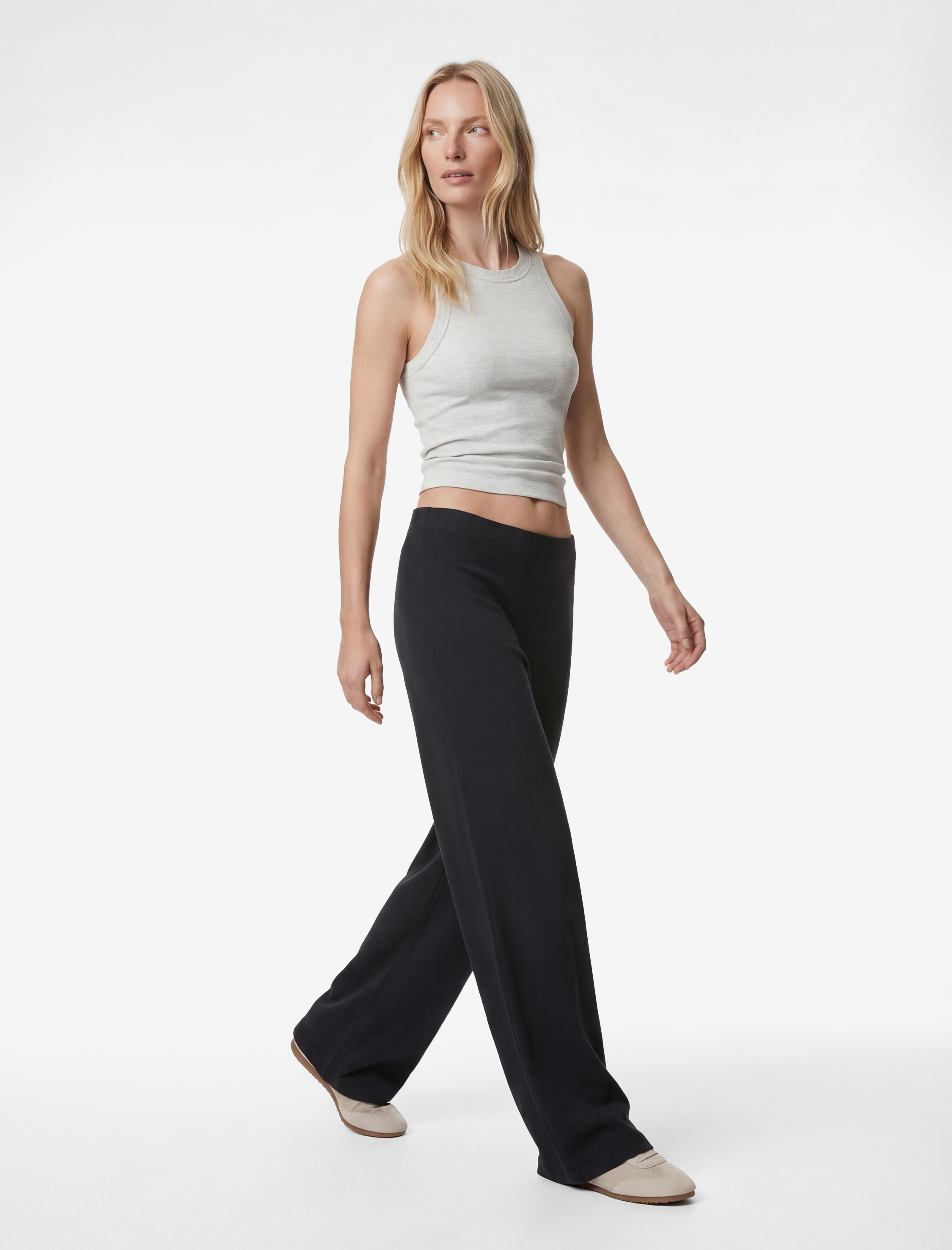   Standart Bel Geniş Paça Pantolon