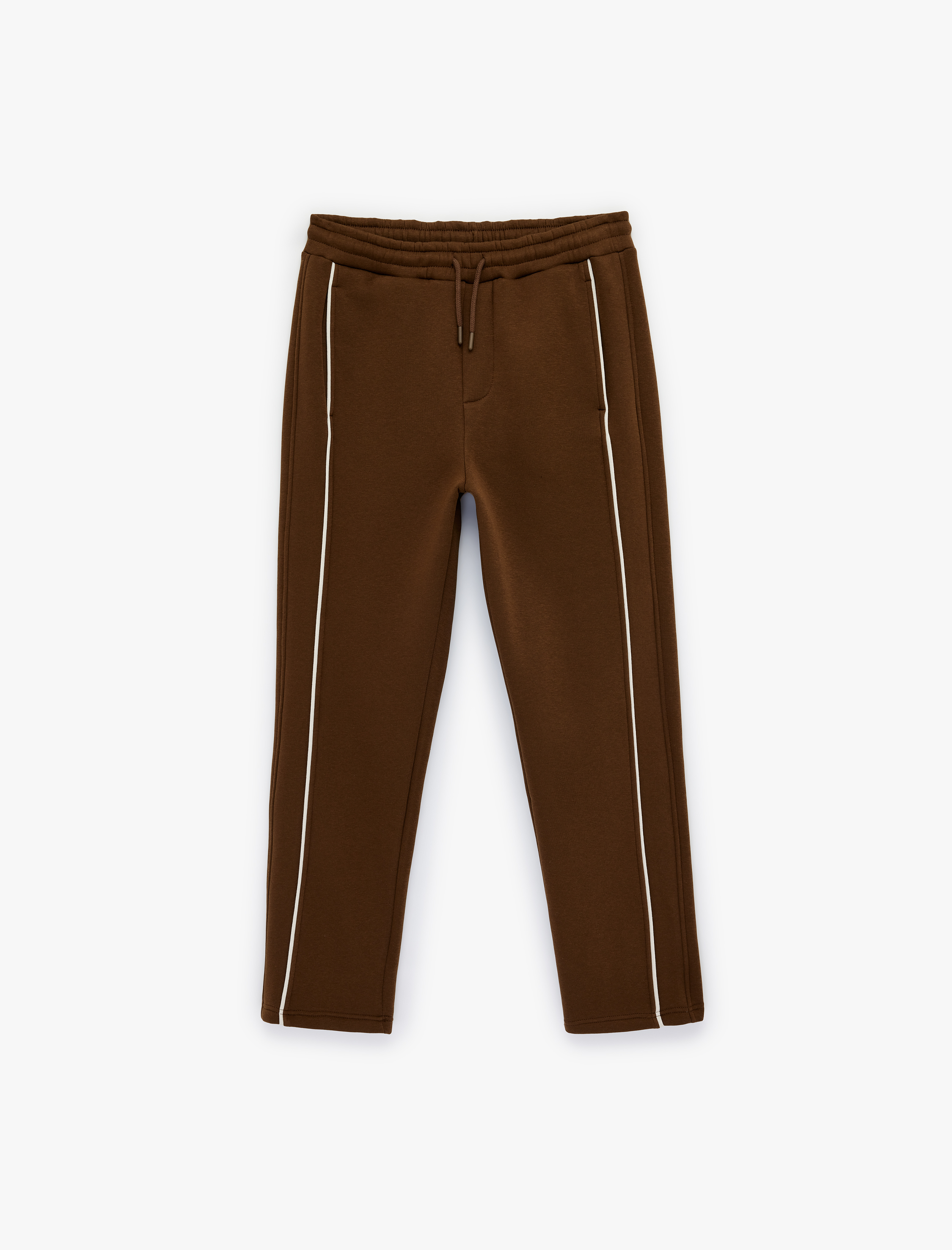   Fermuarlı Cepli Nervürlü Şardonlu Beli Bağcıklı Eşofman Altı