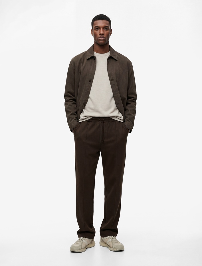  Regular Fit Pamuklu Dikiş Detaylı Cepli Beli Bağcıklı Lastikli Eşofman Altı