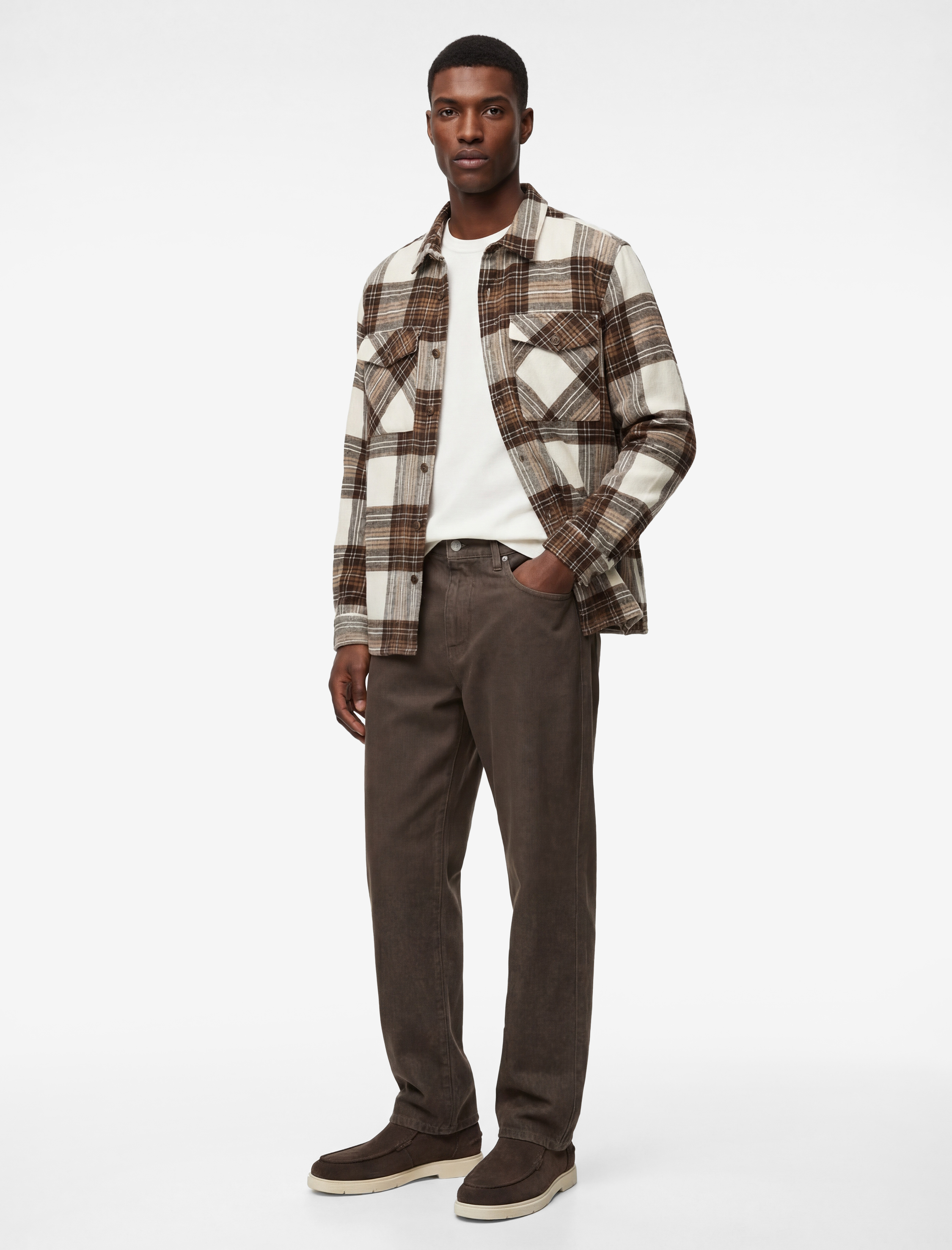   Regular Fit Klasik Yaka Cepli Uzun Kollu Oduncu Gömleği