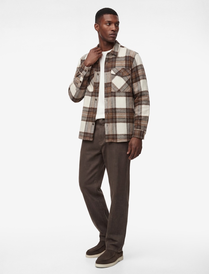  Regular Fit Klasik Yaka Cepli Uzun Kollu Oduncu Gömleği