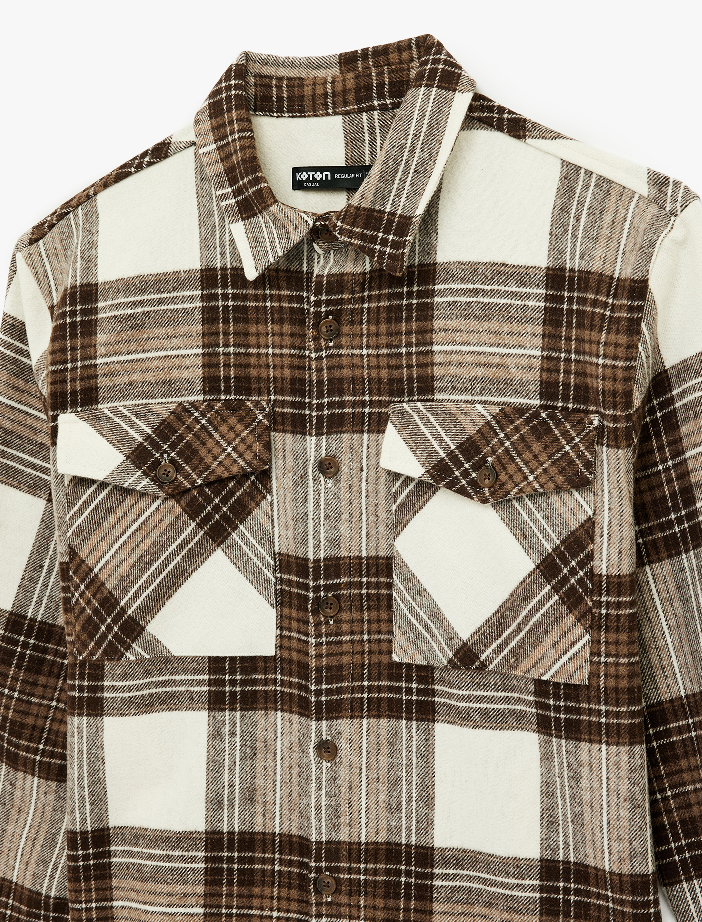   Regular Fit Klasik Yaka Cepli Uzun Kollu Oduncu Gömleği