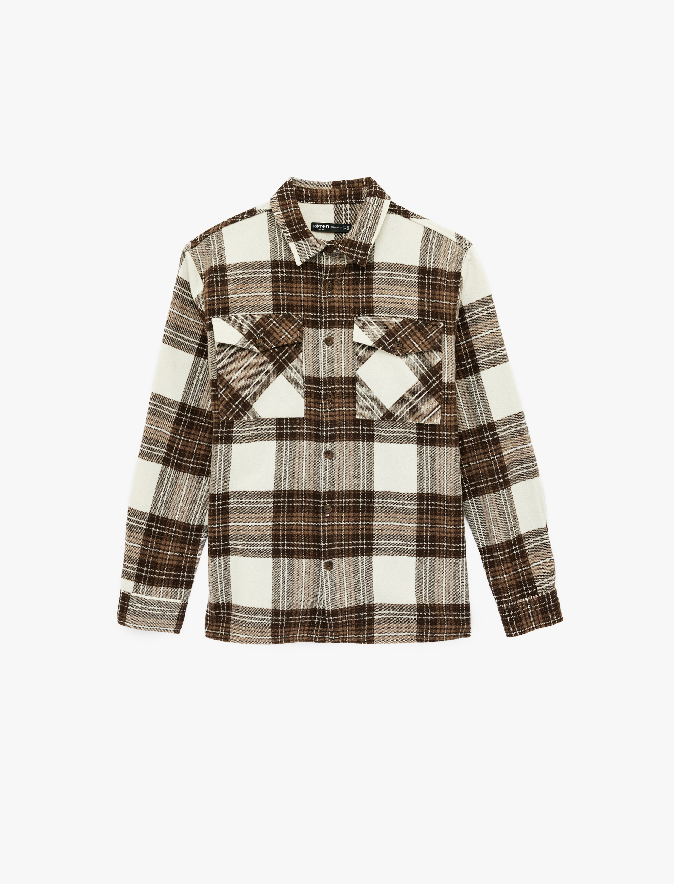   Regular Fit Klasik Yaka Cepli Uzun Kollu Oduncu Gömleği