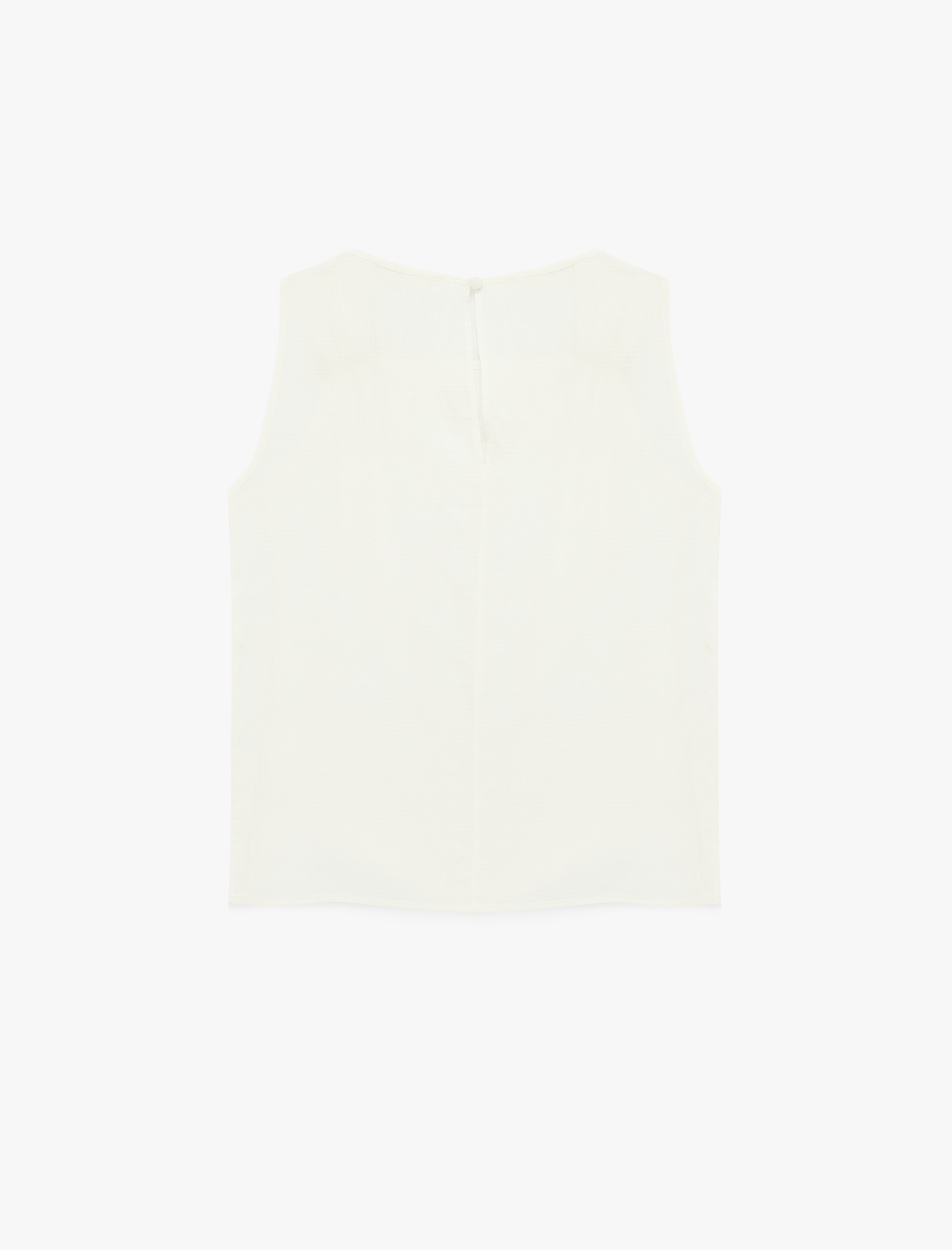   Bisiklet Yaka Kolsuz Metal Aksesuarlı Viskon Bluz