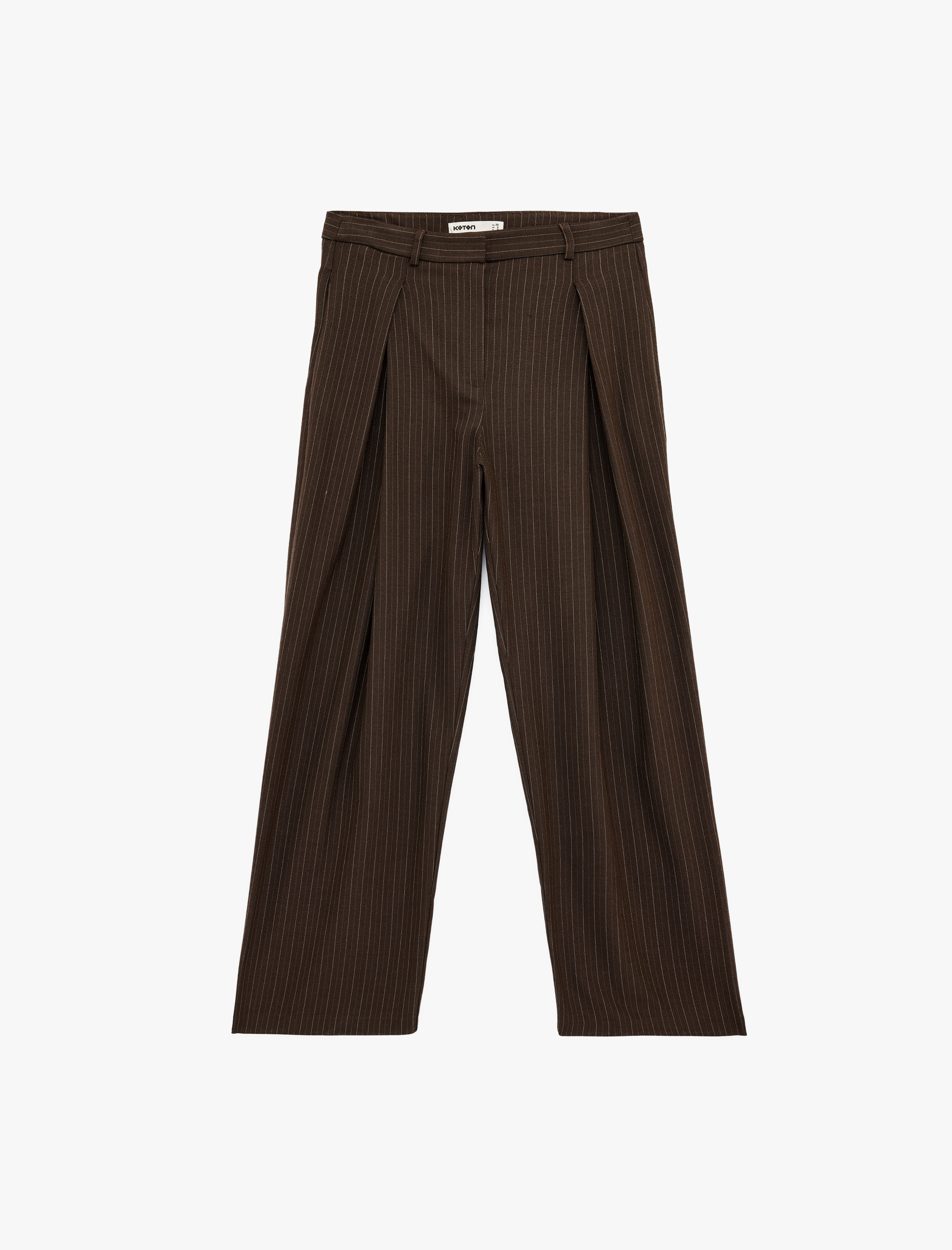   Pile Detaylı Geniş Paça Kumaş Palazzo Pantolon