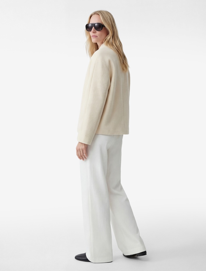  Cepli Düğmeli Uzun Kollu Dik Yaka Oversize Peluş Mont