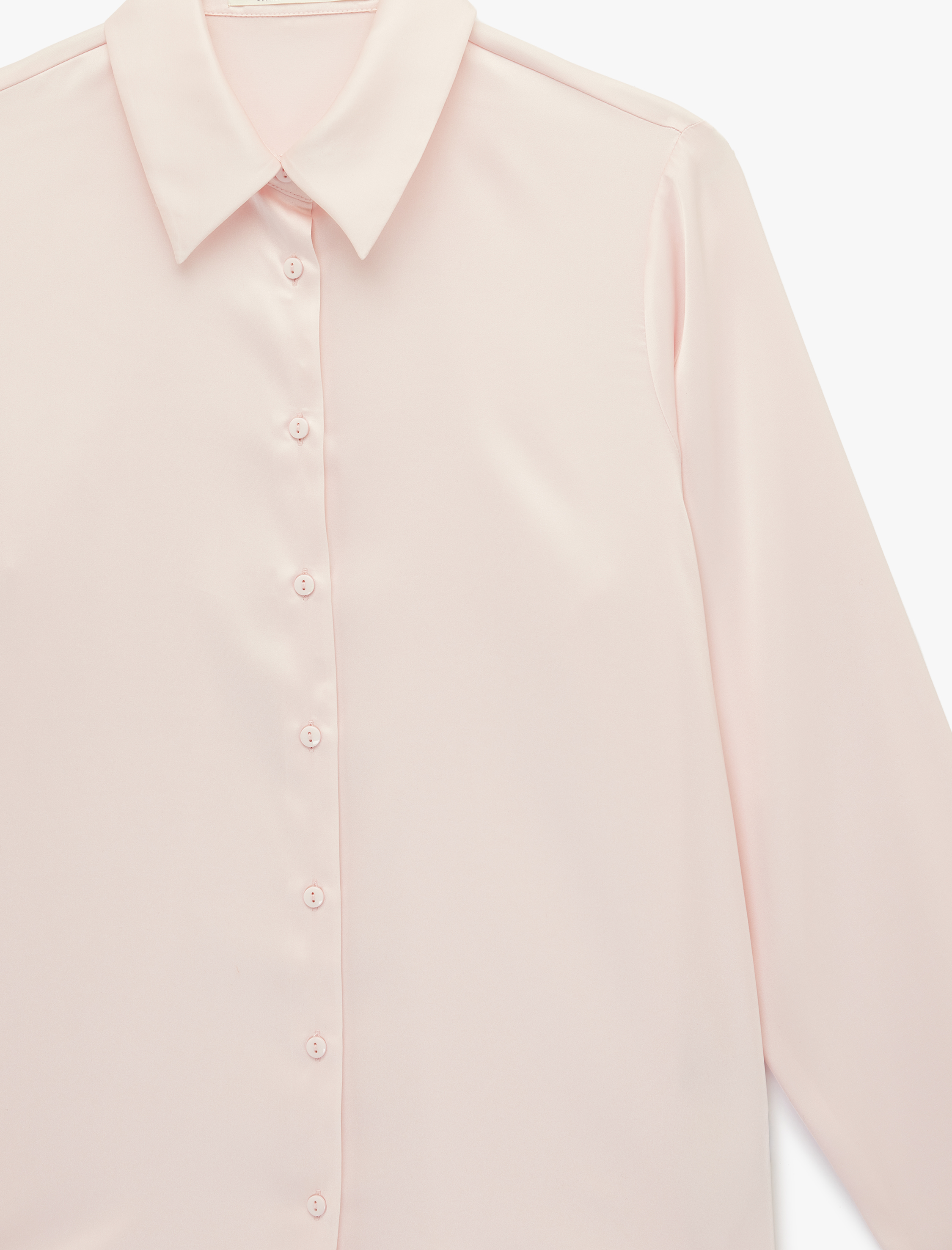   Regular Fit Uzun Kollu Klasik Yaka Düğmeli Saten Gömlek