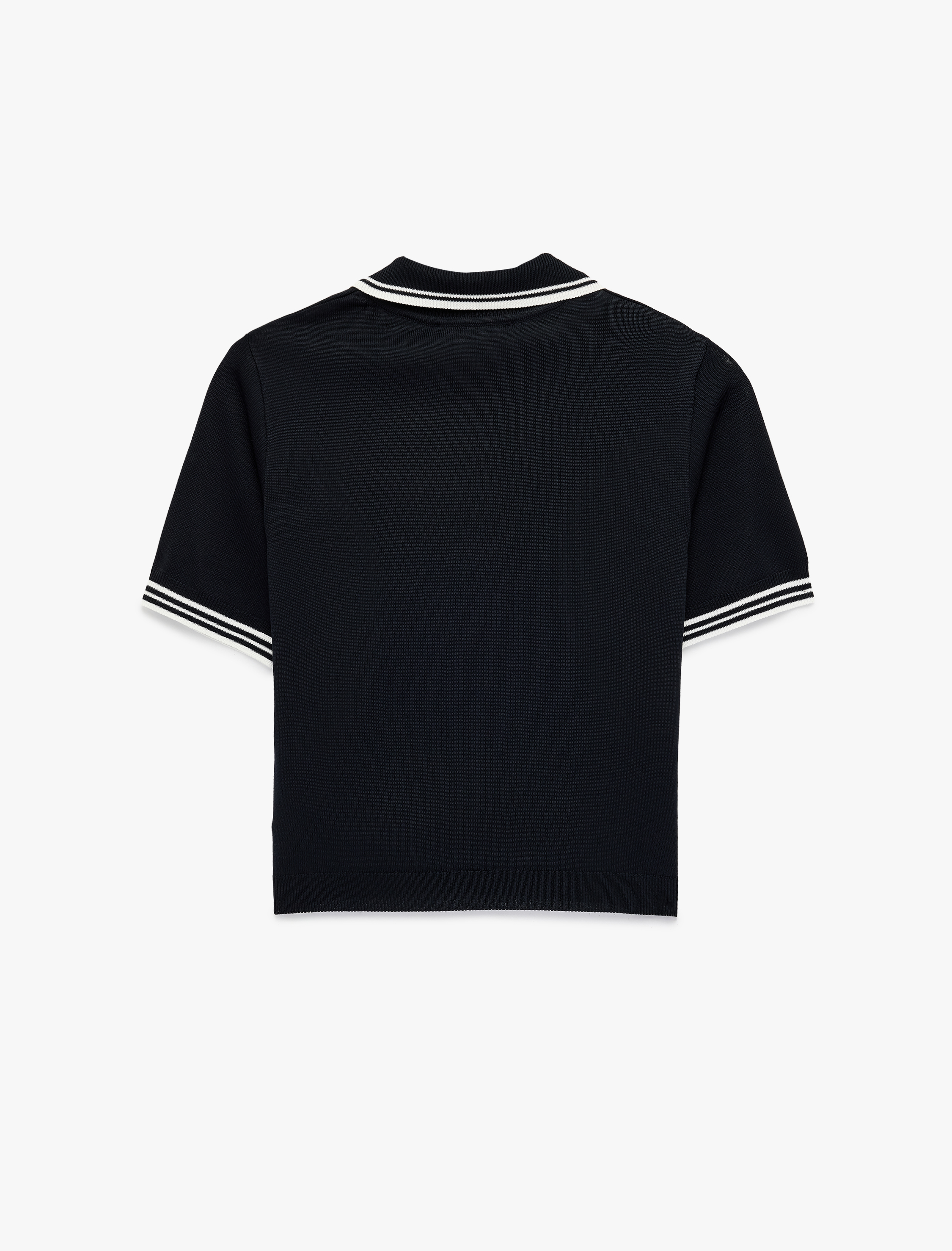   Yarım Düğmeli Kısa Kollu Polo Yaka Triko Kazak