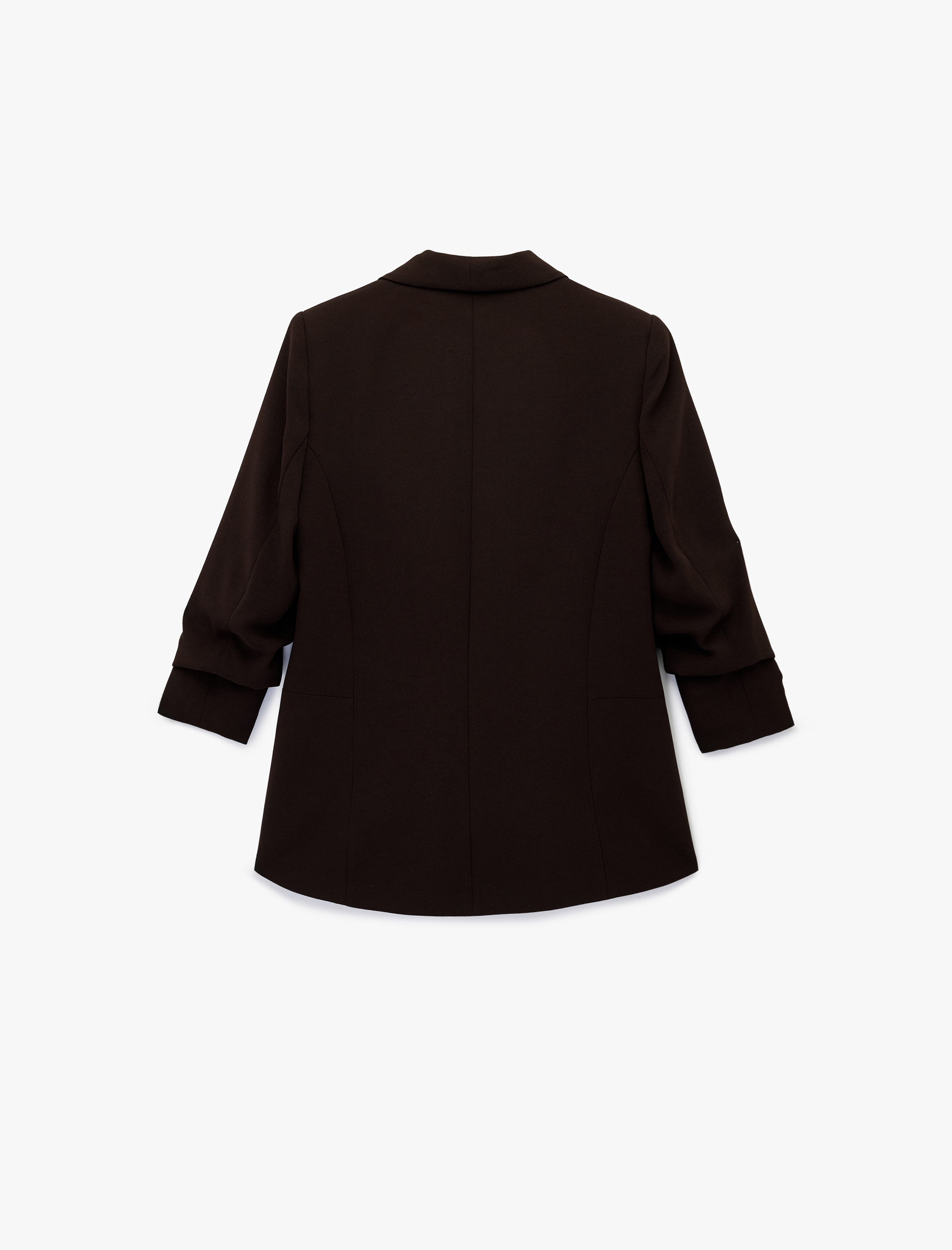   Şal Yaka 3/4 Kollu Uzun Blazer Ceket