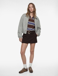 Klasik Yaka Rahat Kalıp Uzun Kollu Fermuarlı Sweatshirt