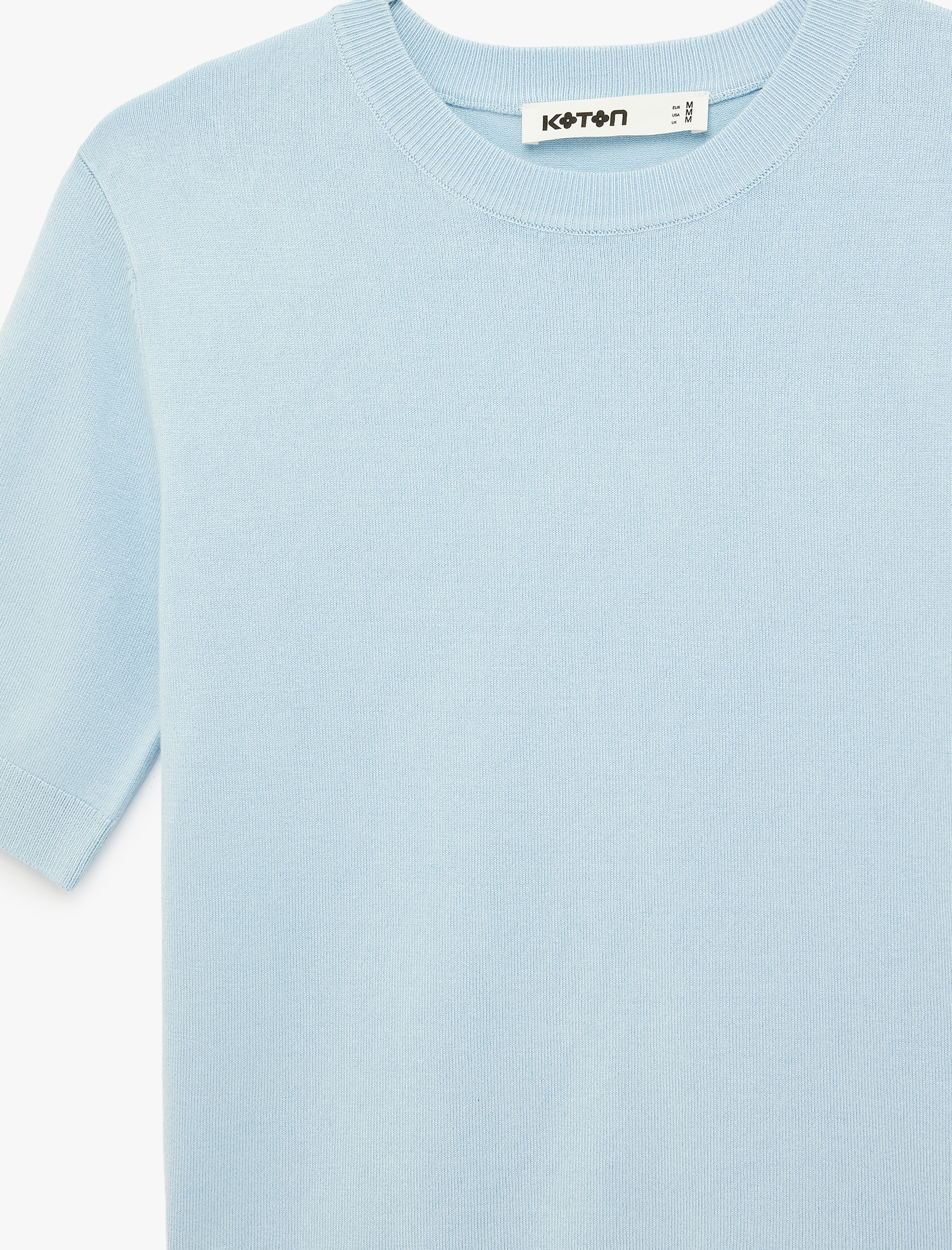   Bisiklet Yaka Kısa Kollu Triko Kazak