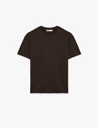 Regular Fit Kısa Kollu Pamuklu Bisiklet Yaka Tişört