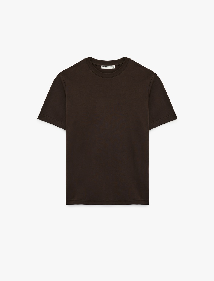  Regular Fit Kısa Kollu Pamuklu Bisiklet Yaka Tişört