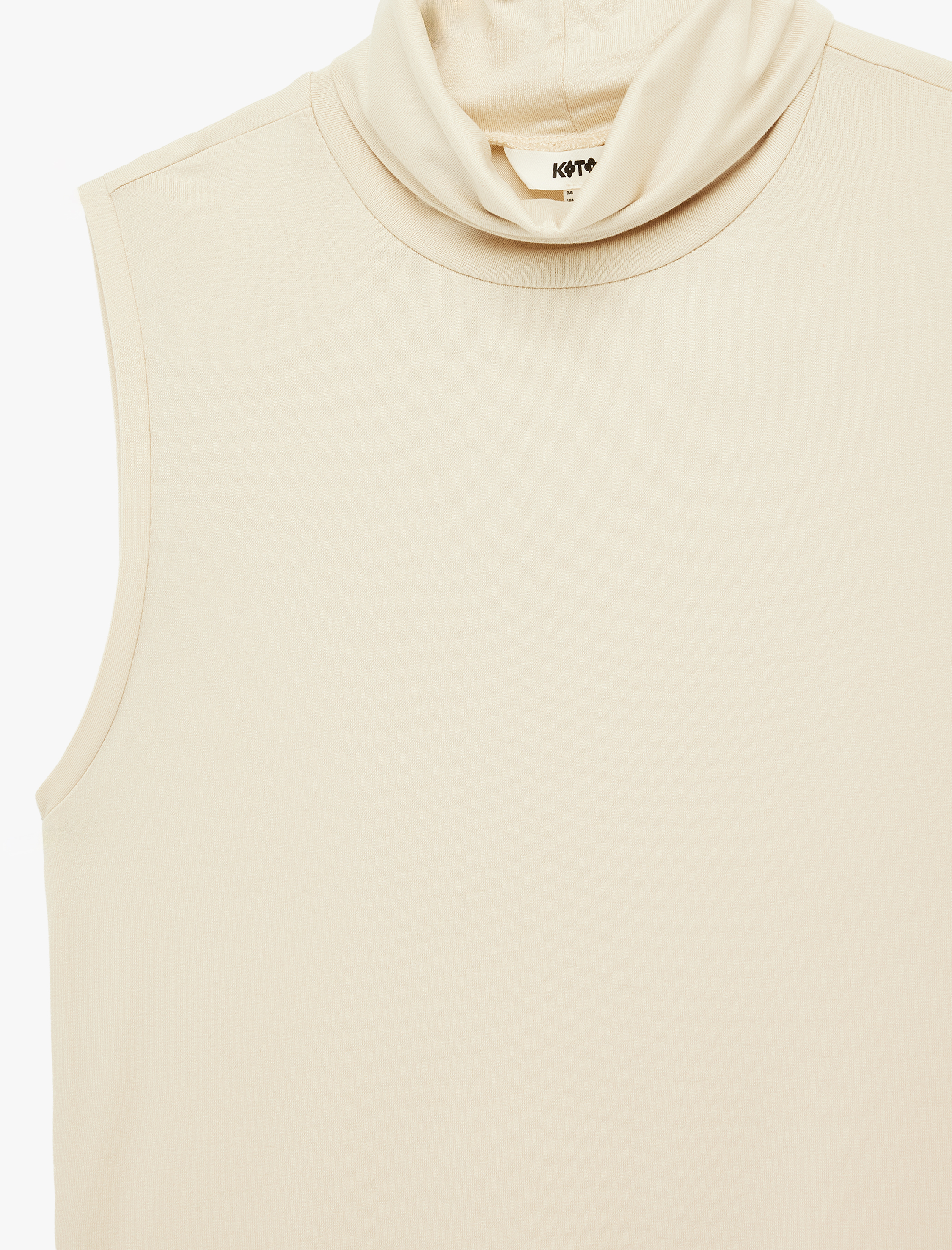   Slim Fit Kolsuz Dik Yaka Viskon Bluz