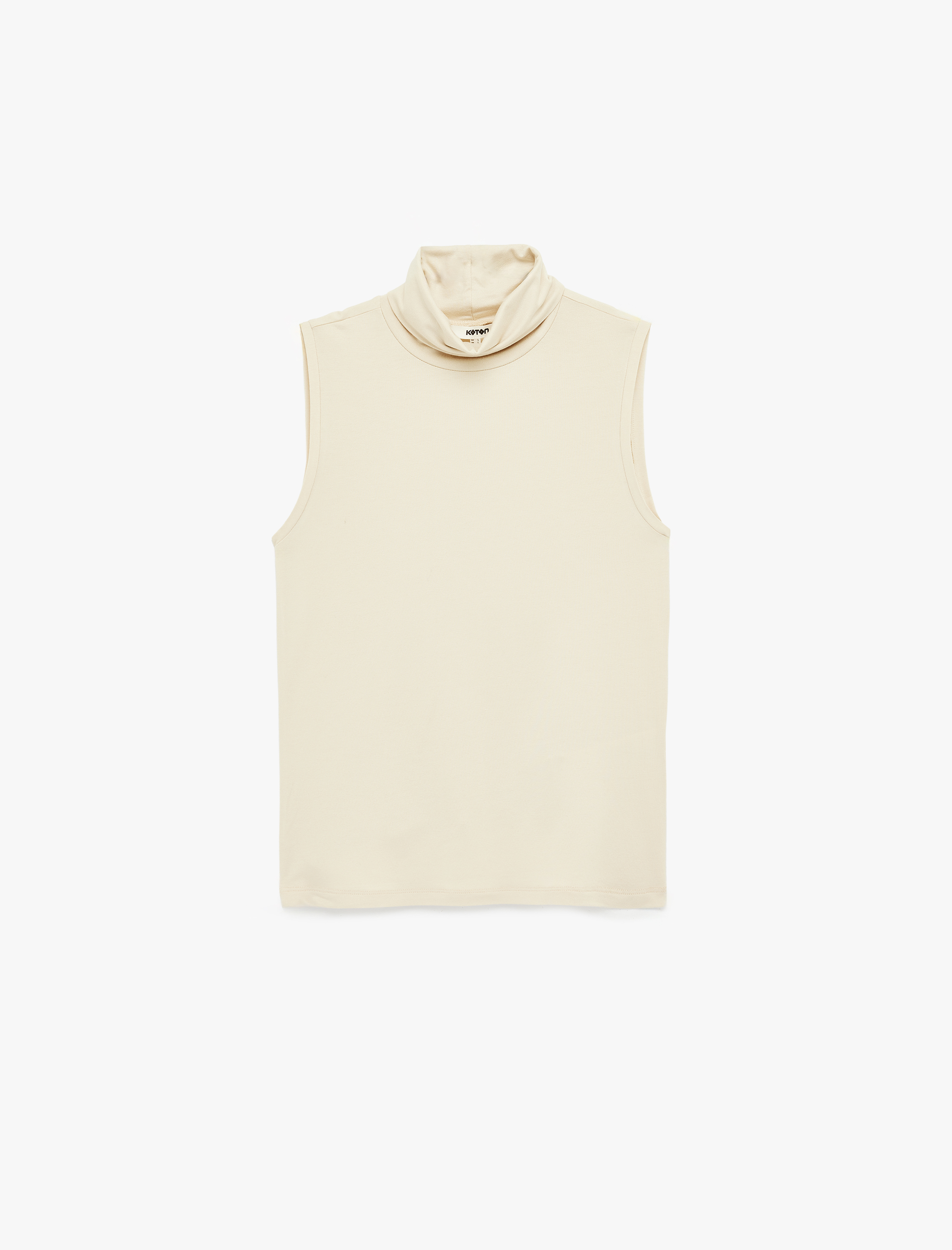   Slim Fit Kolsuz Dik Yaka Viskon Bluz