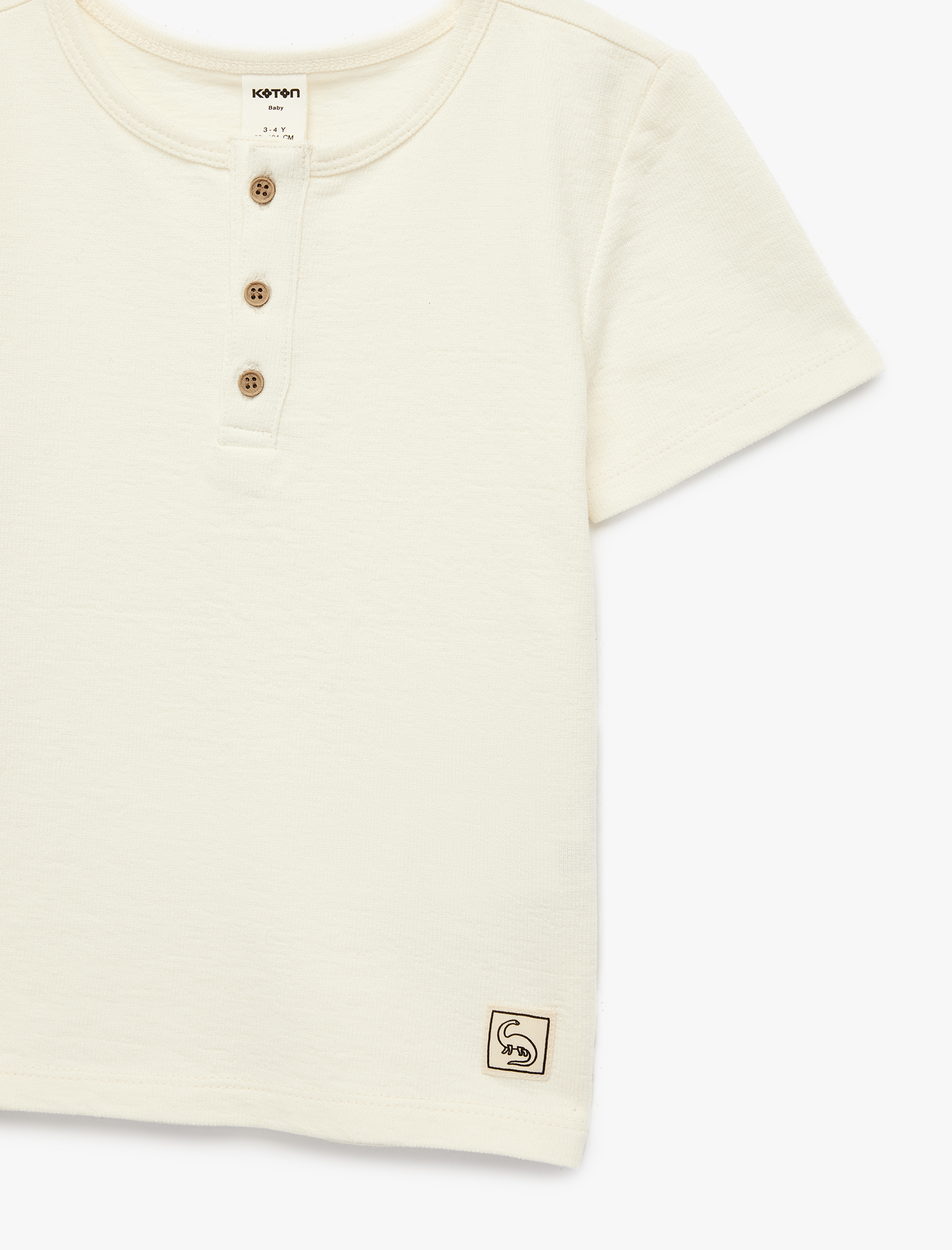  Erkek Bebek Düğmeli Kısa Kollu Bisiklet Yaka Pamuklu Tişört