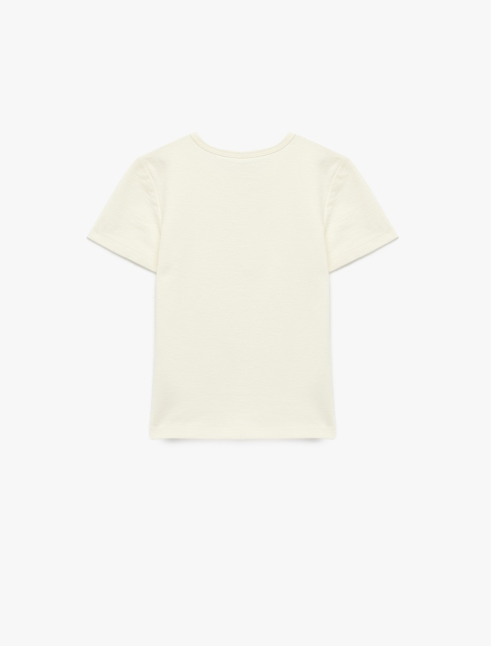 Erkek Bebek Düğmeli Kısa Kollu Bisiklet Yaka Pamuklu Tişört