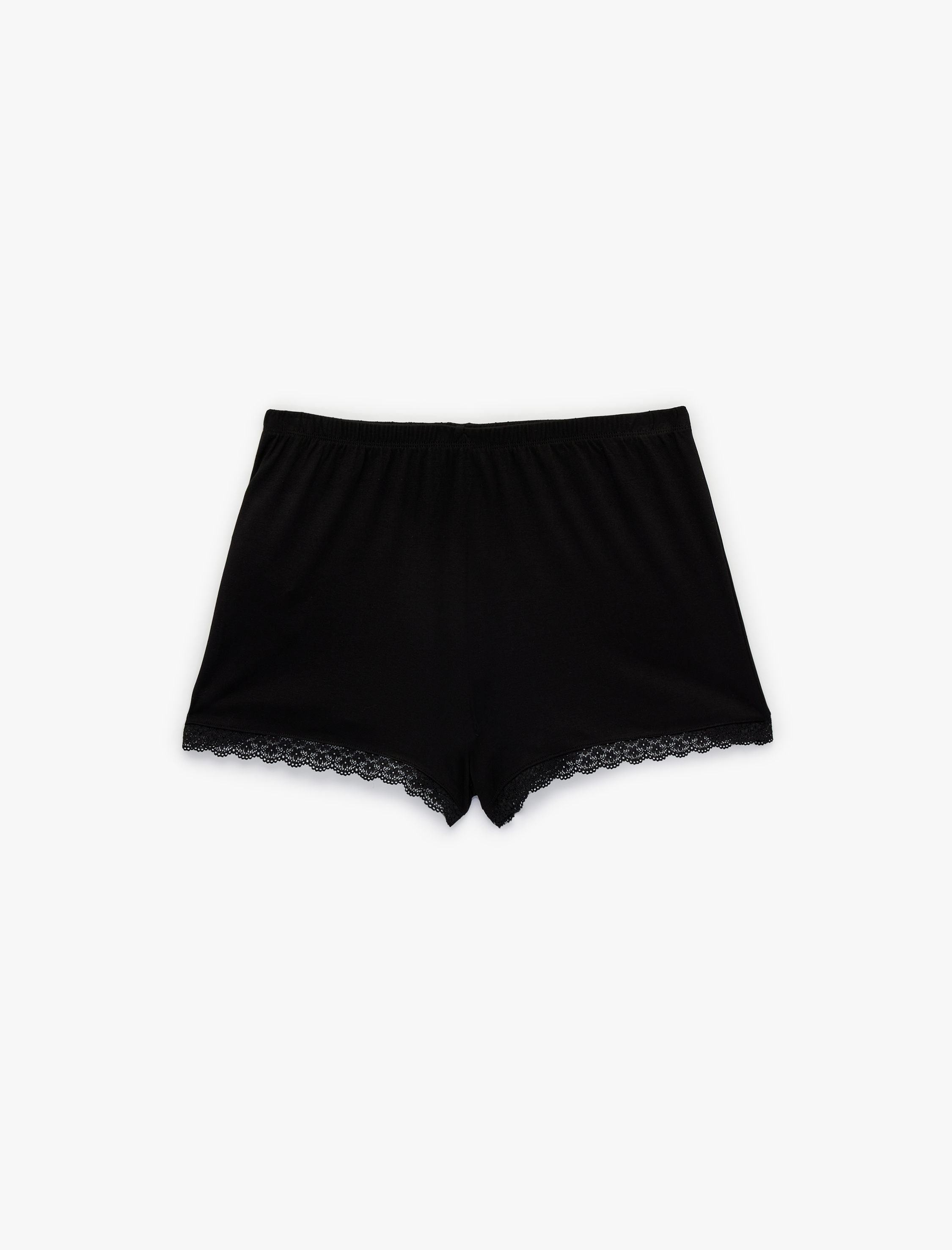   Beli Lastikli Dantelli Paça Viskon Şort Pijama Altı