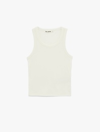 Slim Fit Kolsuz Bisiklet Yaka Kaşkorse Bluz