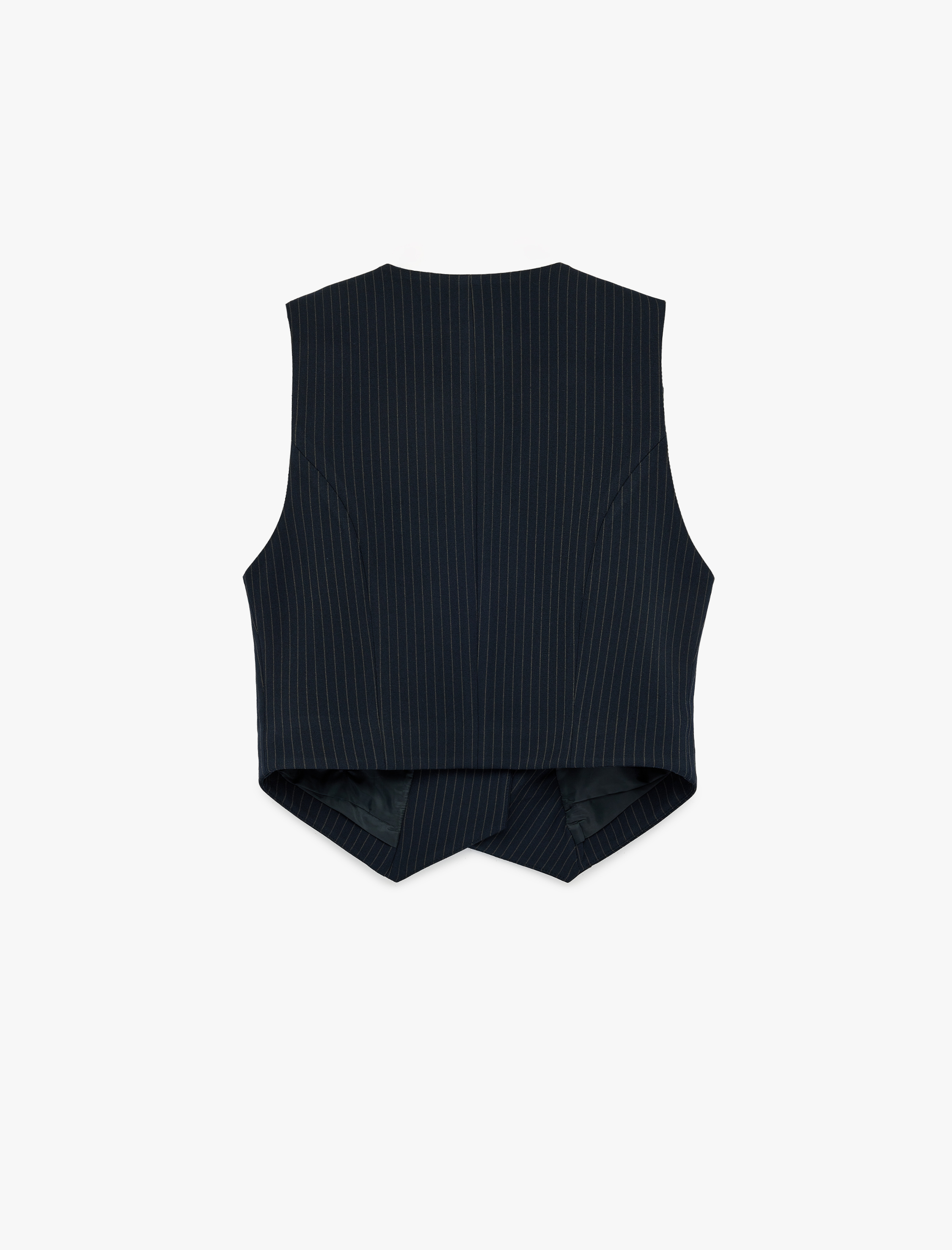   Metal Aksesuarlı Düğmeli Kolsuz Asimetrik Kruvaze Yaka Yelek