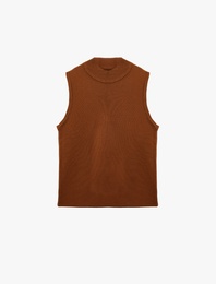 Dik Yaka Kolsuz Triko Bluz