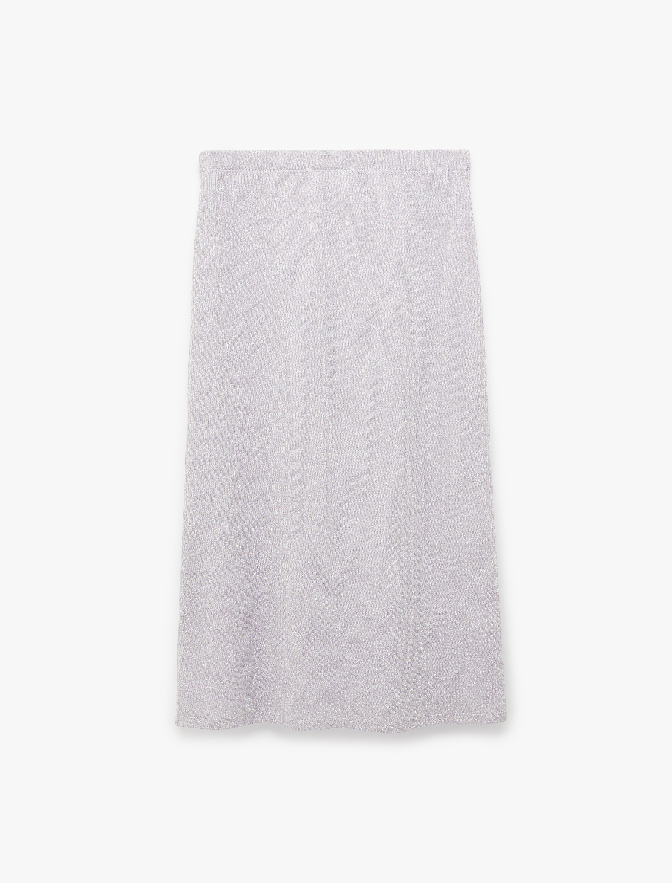   İnce Metalik İplik Detaylı Parıltılı Midi A Kesim Etek