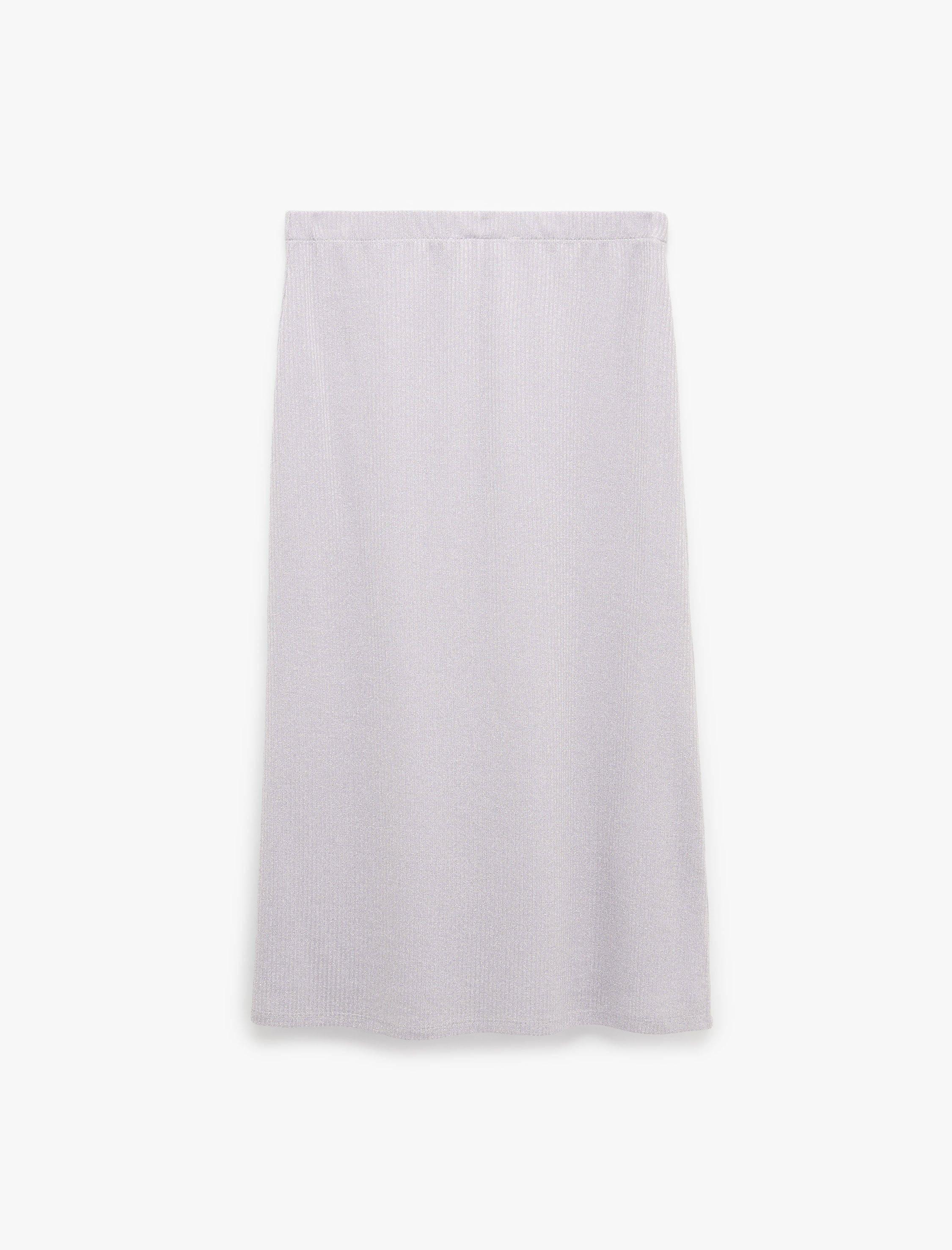   İnce Metalik İplik Detaylı Parıltılı Midi A Kesim Etek