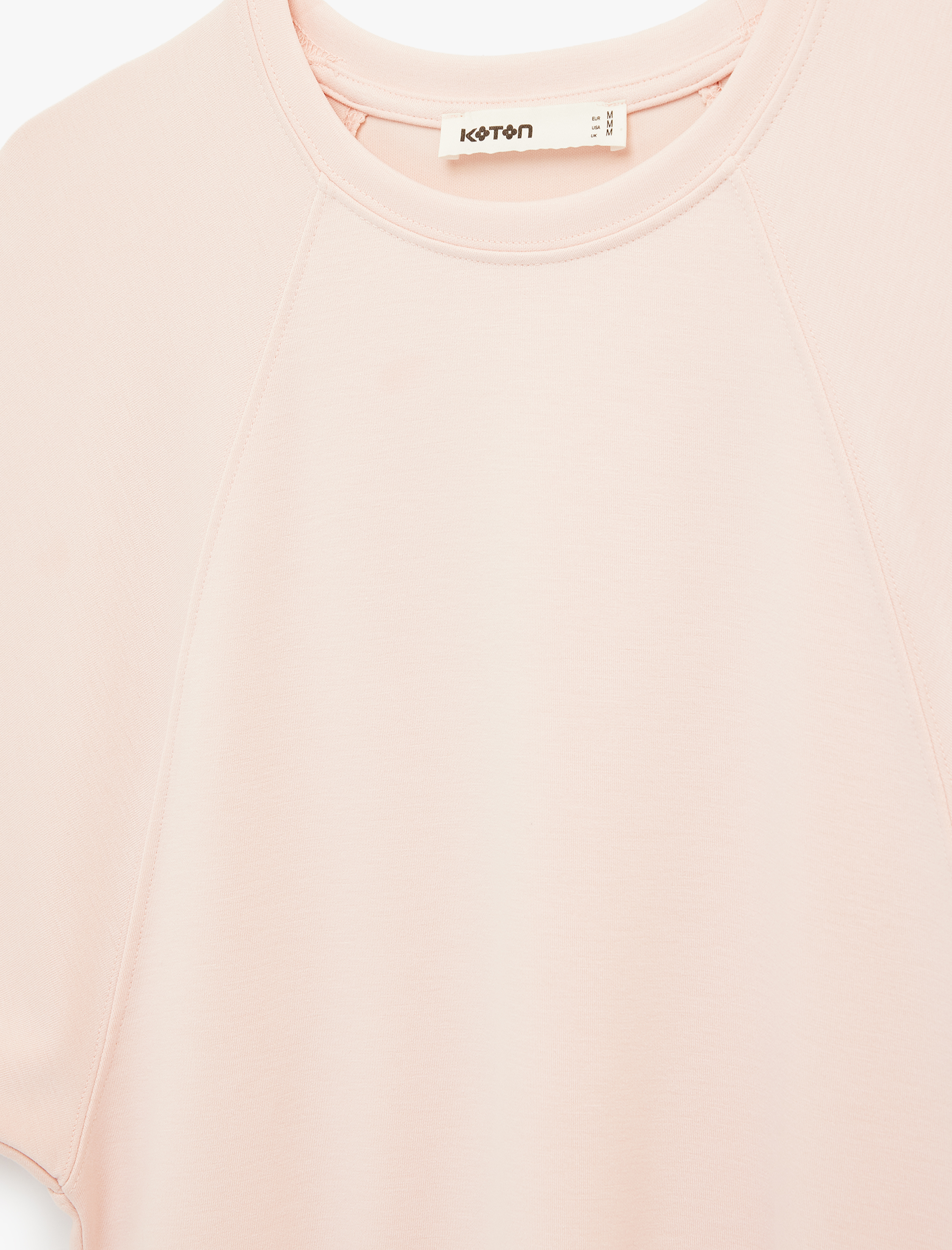   Kısa Yarasa Kollu Bisiklet Yaka Tişört