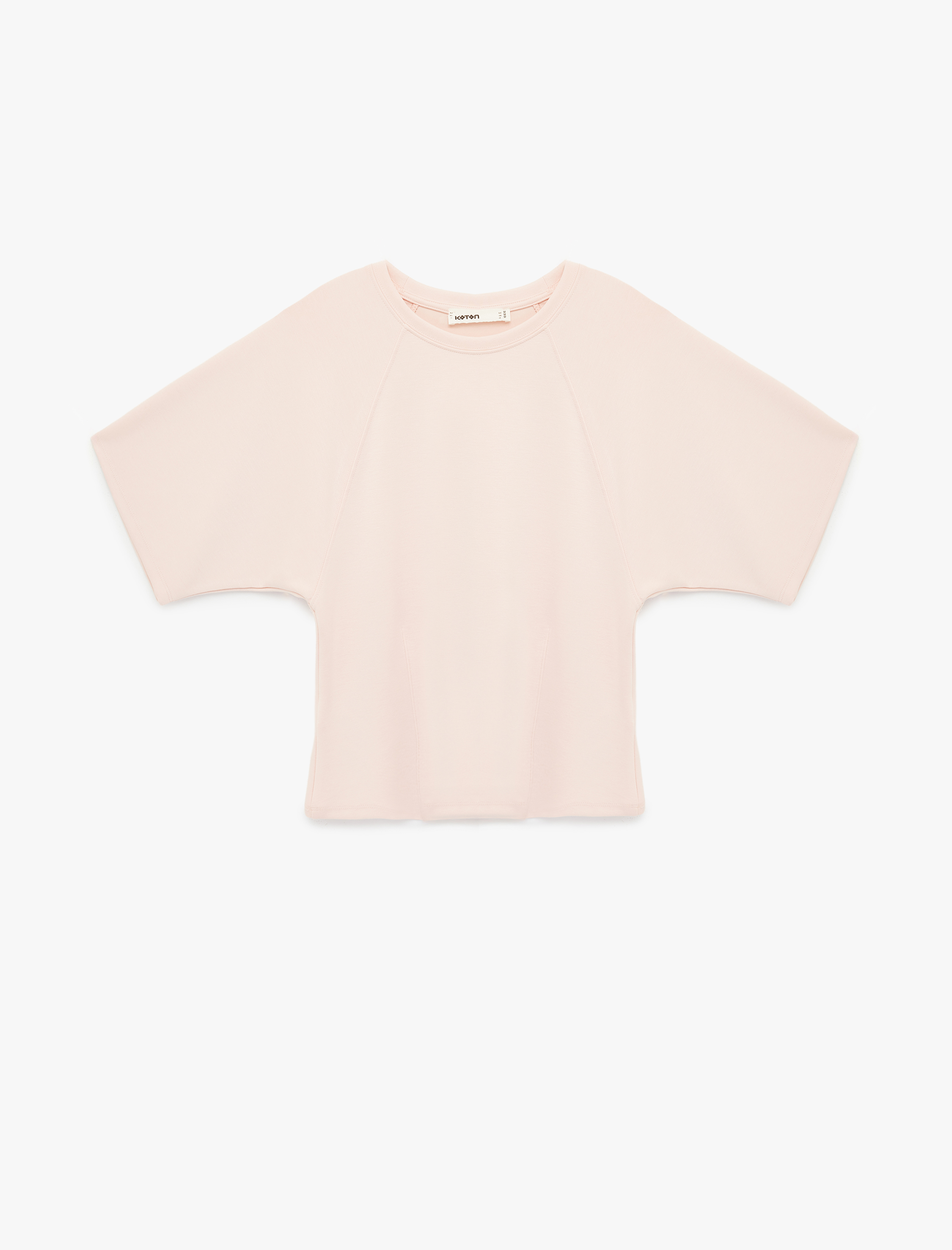   Kısa Yarasa Kollu Bisiklet Yaka Tişört