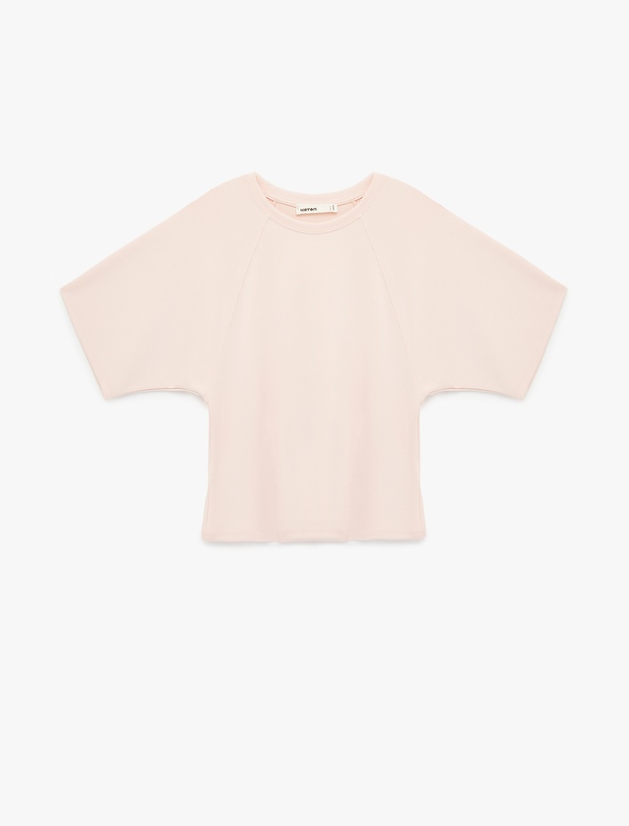  Kısa Yarasa Kollu Bisiklet Yaka Tişört