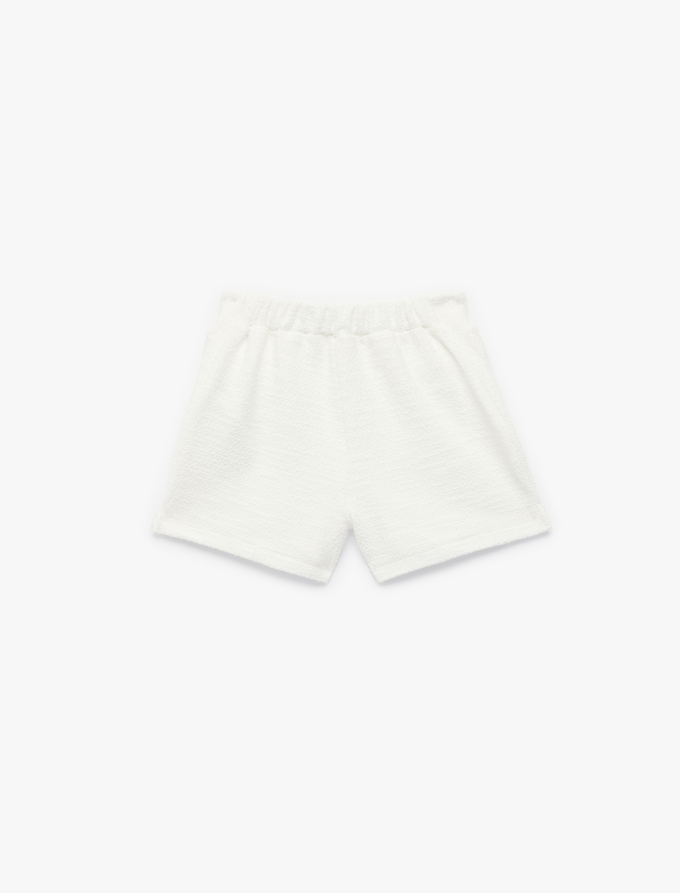  Kız Çocuk Beli Lastikli Kapaklı Cep Detaylı Tüvit Şort