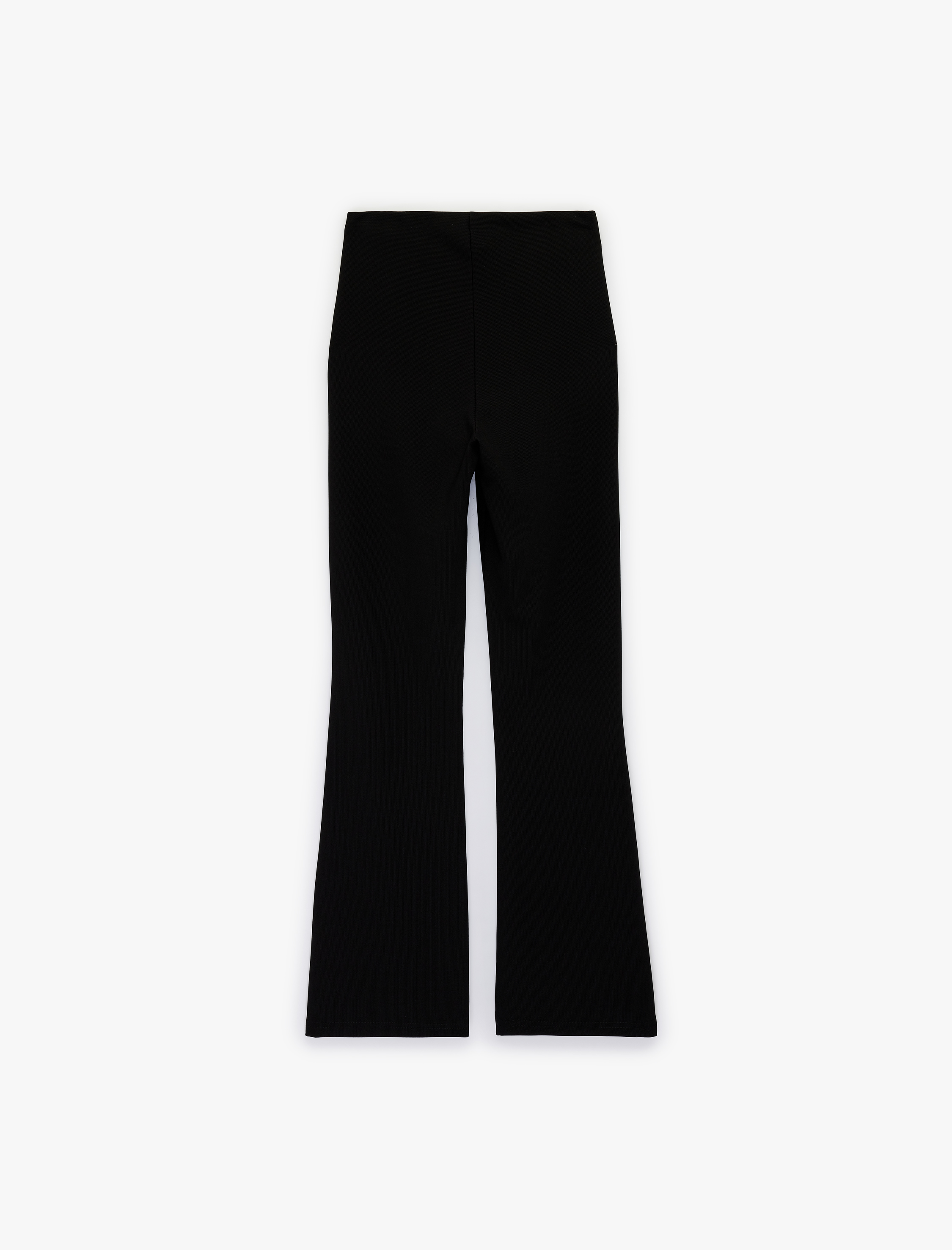   Slim Fit Yüksek Bel Kemerli İspanyol Paça Kumaş Pantolon