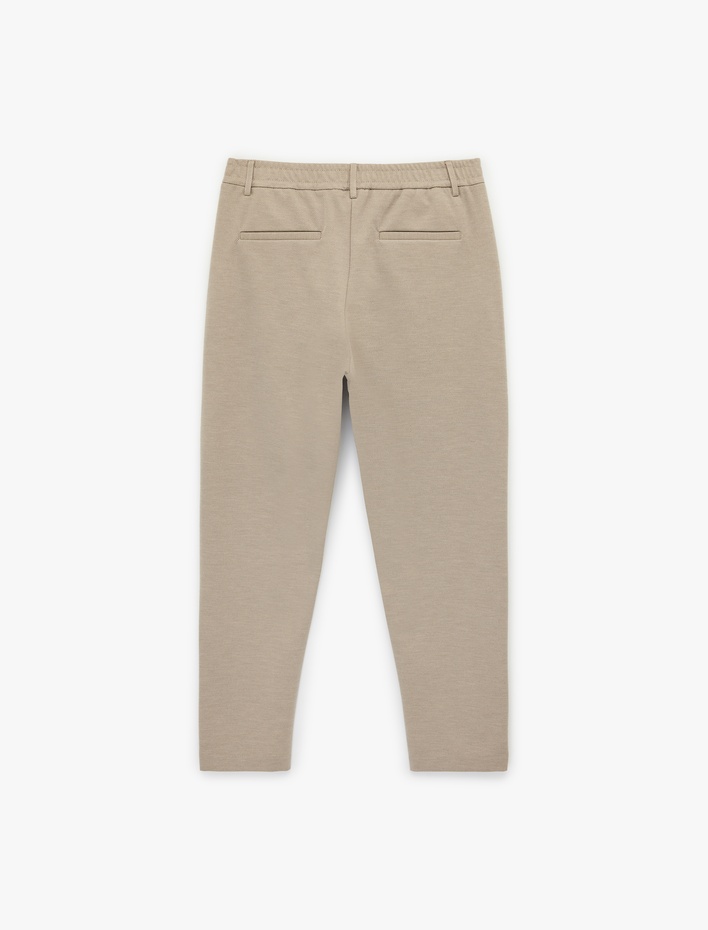  Slim Fit Viskon Karışımlı Cepli Düğmeli Chino Pantolon