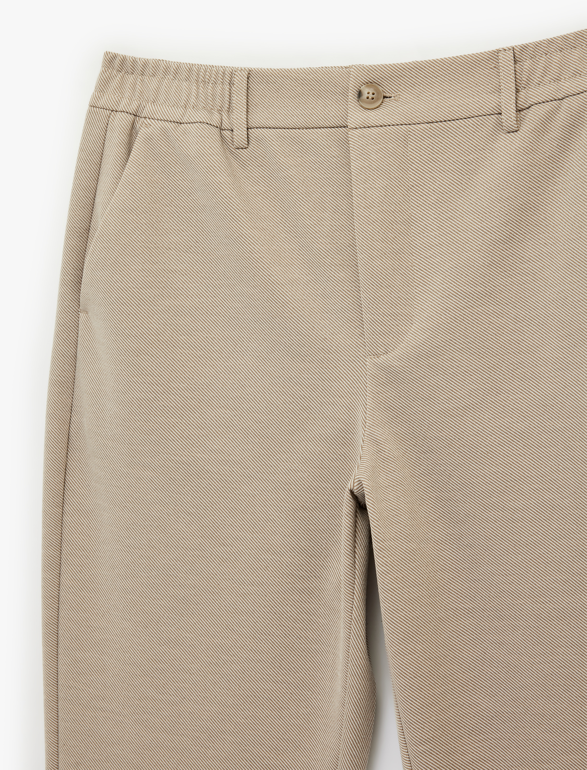   Slim Fit Viskon Karışımlı Cepli Düğmeli Chino Pantolon