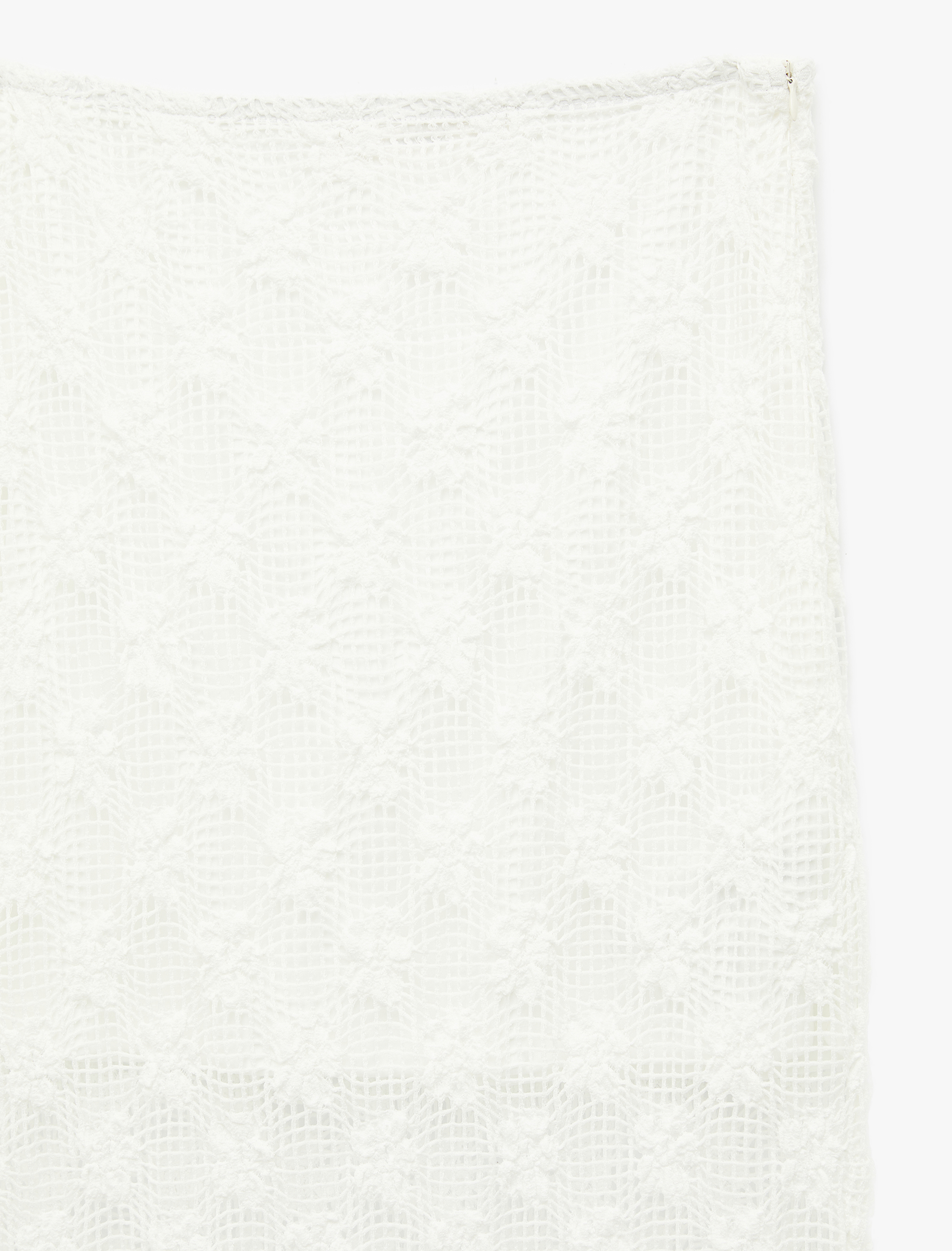   Slim Fit Yüksek Bel Yırtmaçlı Dantel Kalem Etek