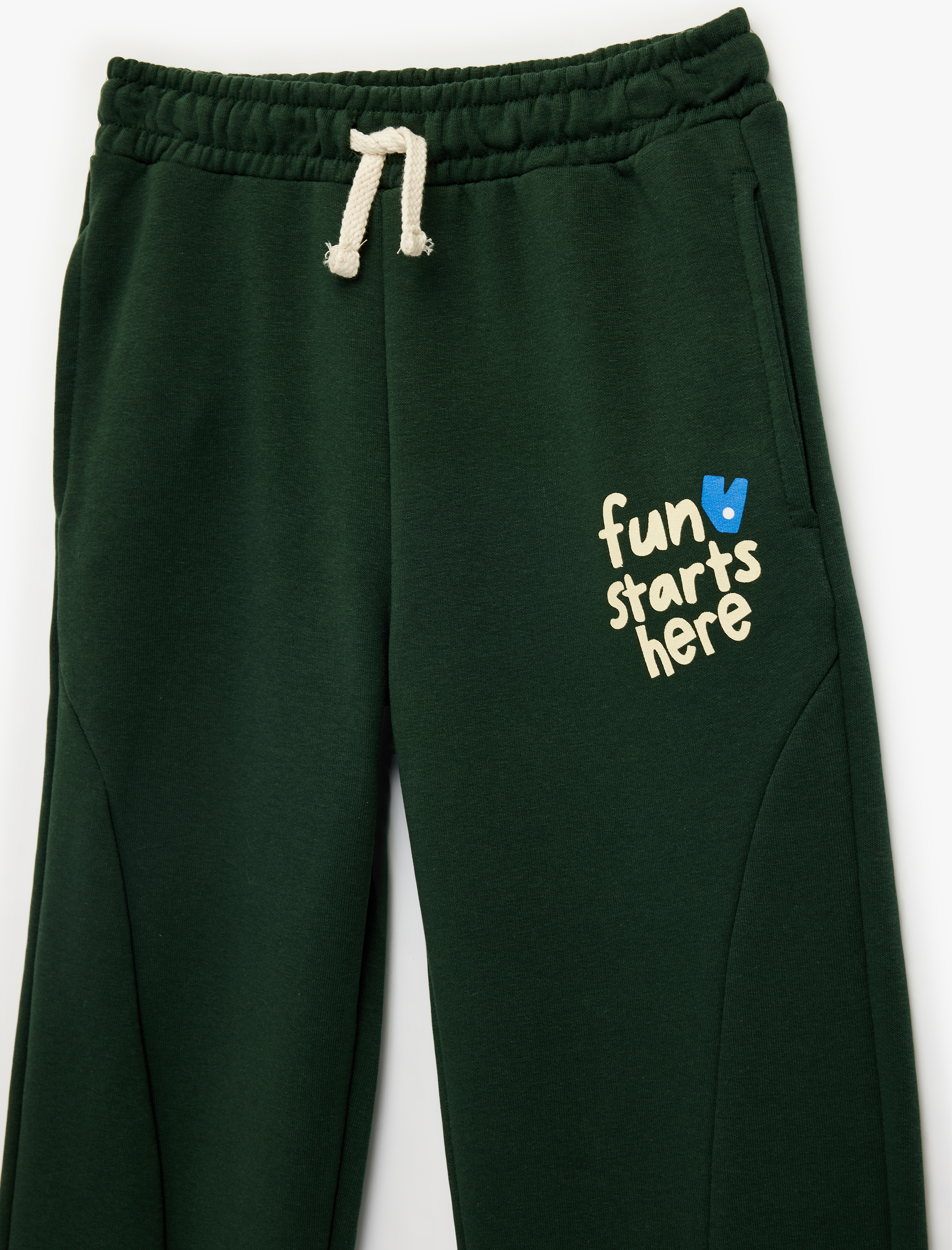  Erkek Çocuk Beli Bağcıklı Baskı Detaylı Cepli Eşofman Altı