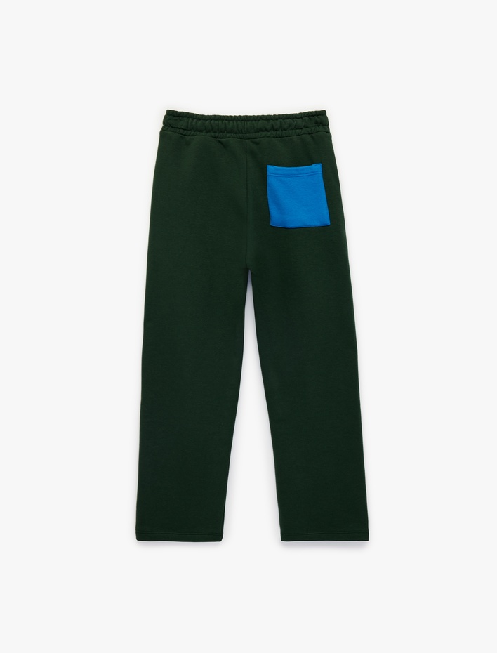 Erkek Çocuk Beli Bağcıklı Baskı Detaylı Cepli Eşofman Altı