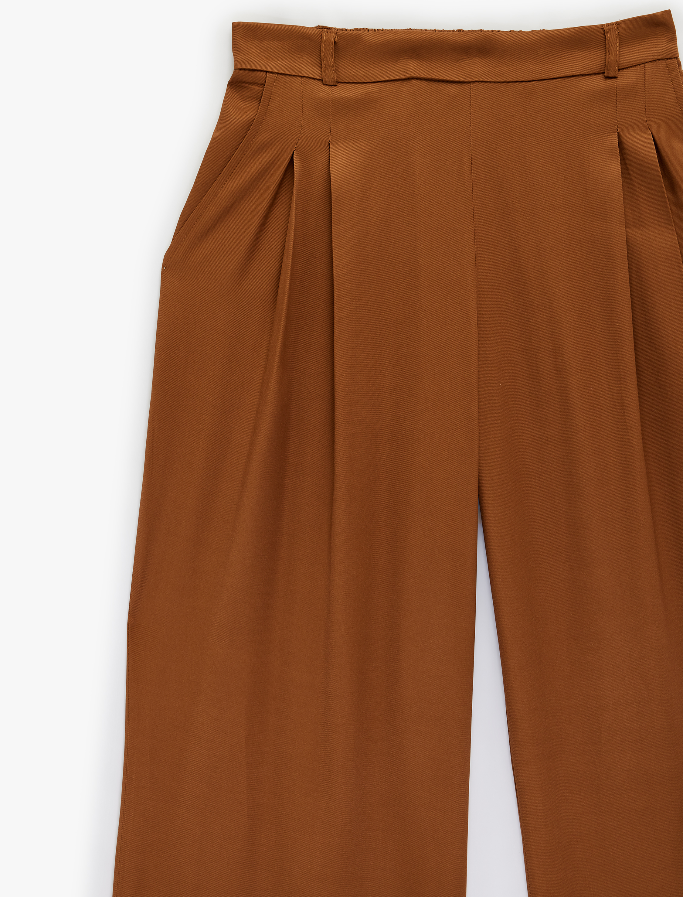   Cepli Pile Detaylı Geniş Paça Palazzo Pantolon