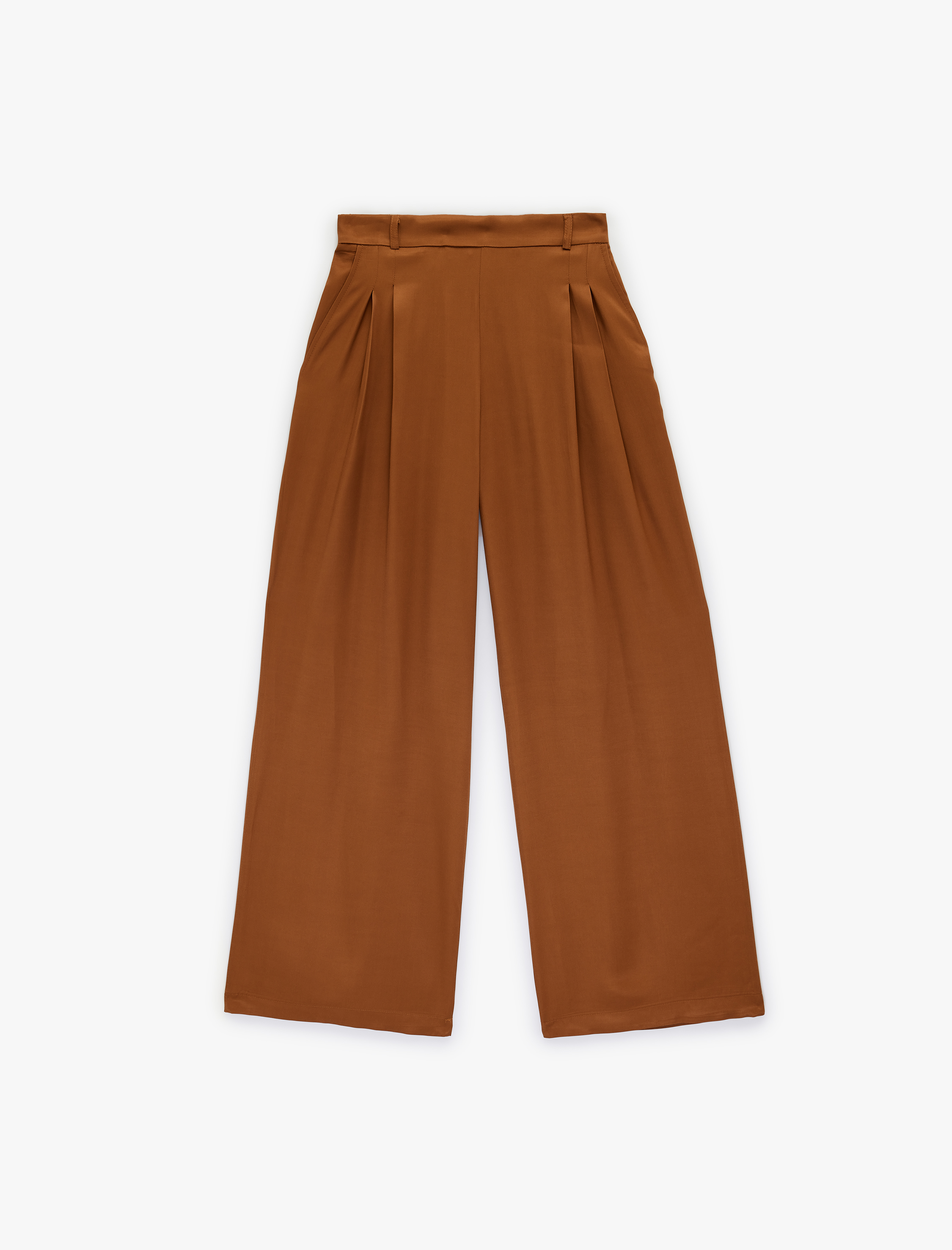   Cepli Pile Detaylı Geniş Paça Palazzo Pantolon