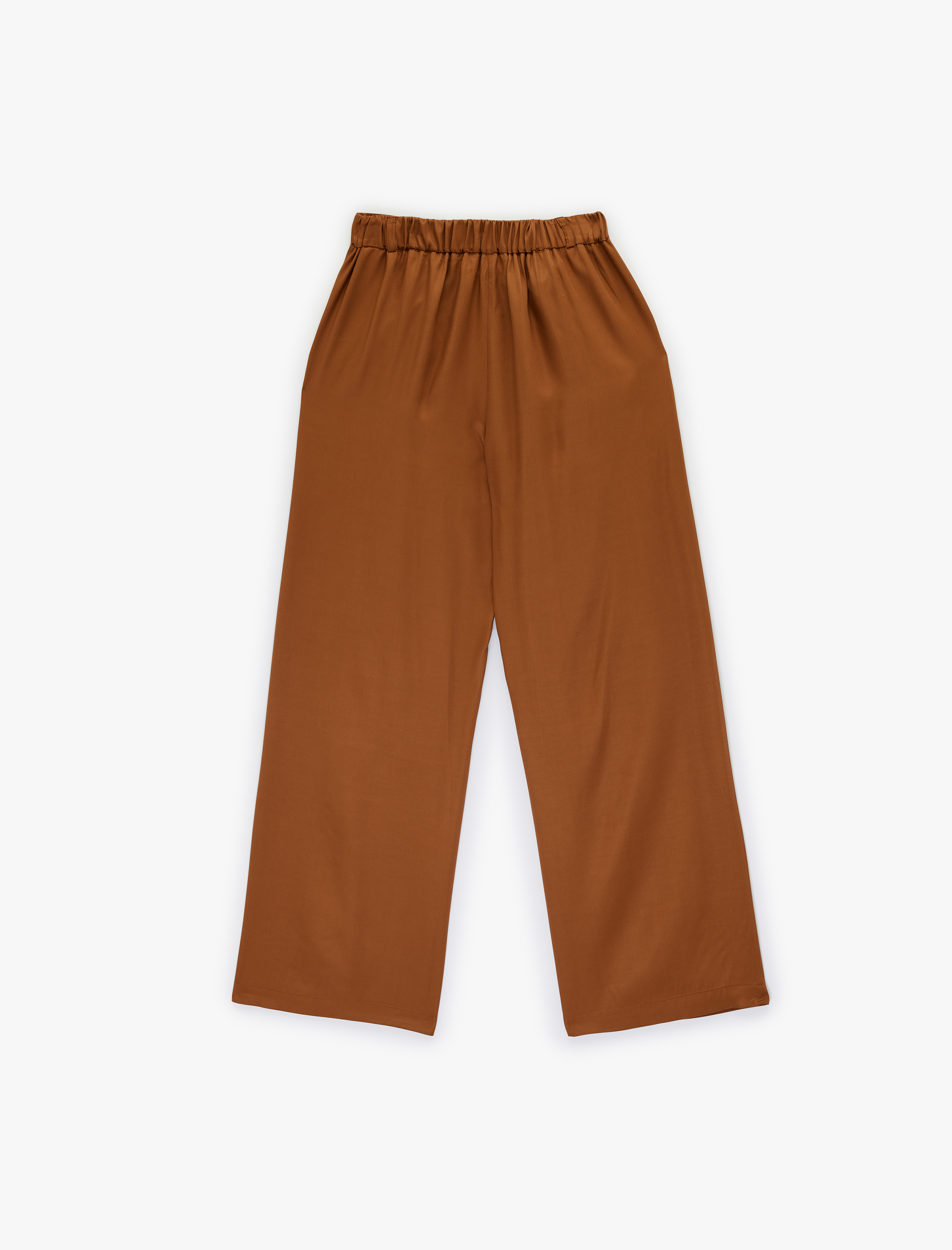   Cepli Pile Detaylı Geniş Paça Palazzo Pantolon