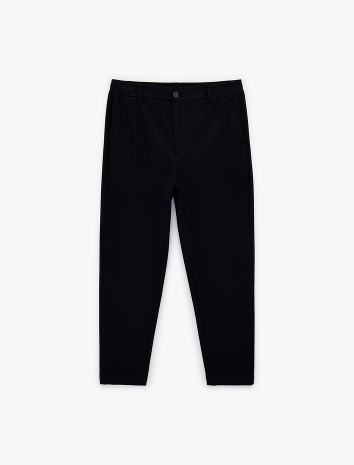  Slim Fit Viskon Karışımlı Cepli Düğmeli Chino Pantolon